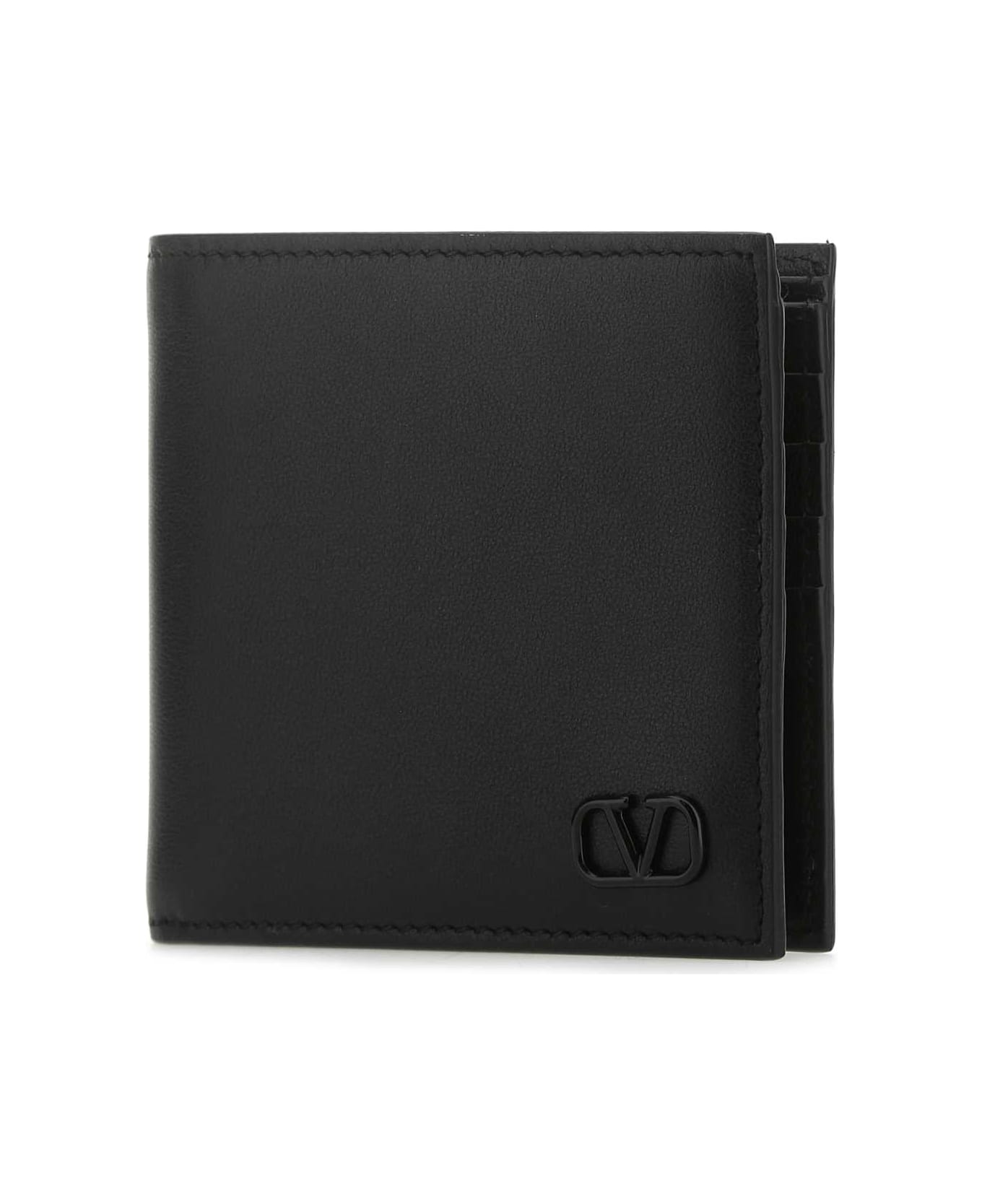 Valentino Garavani Black Leather Wallet - NERO