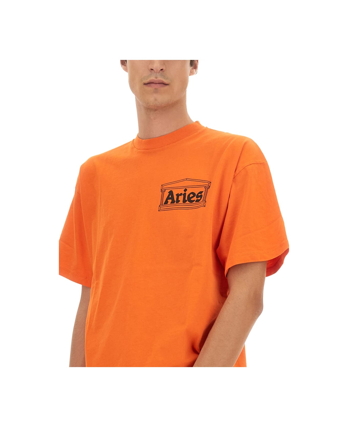Aries T-shirt With Logo - ORANGE