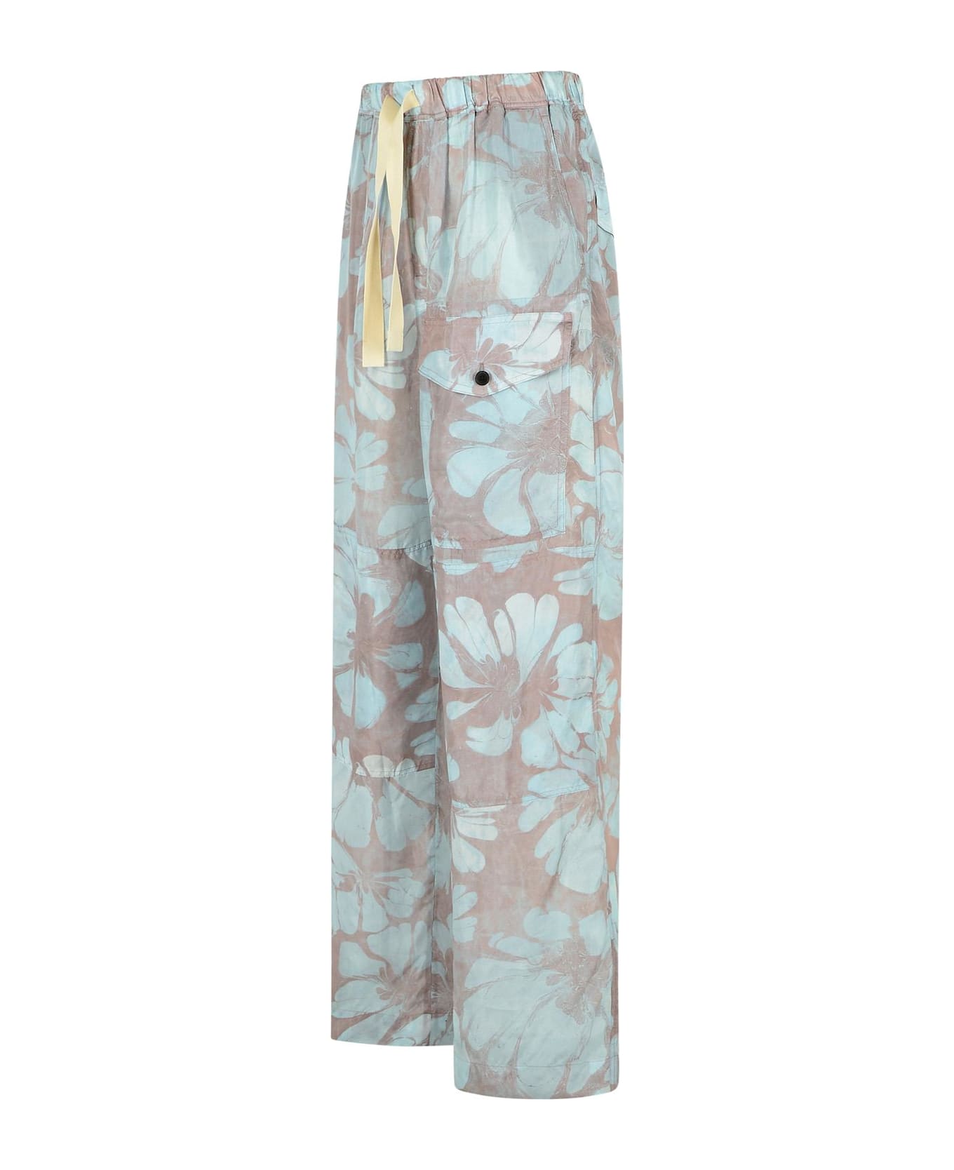 Dries Van Noten 
pannoch
 Blue Viscose Pants - Light Blue