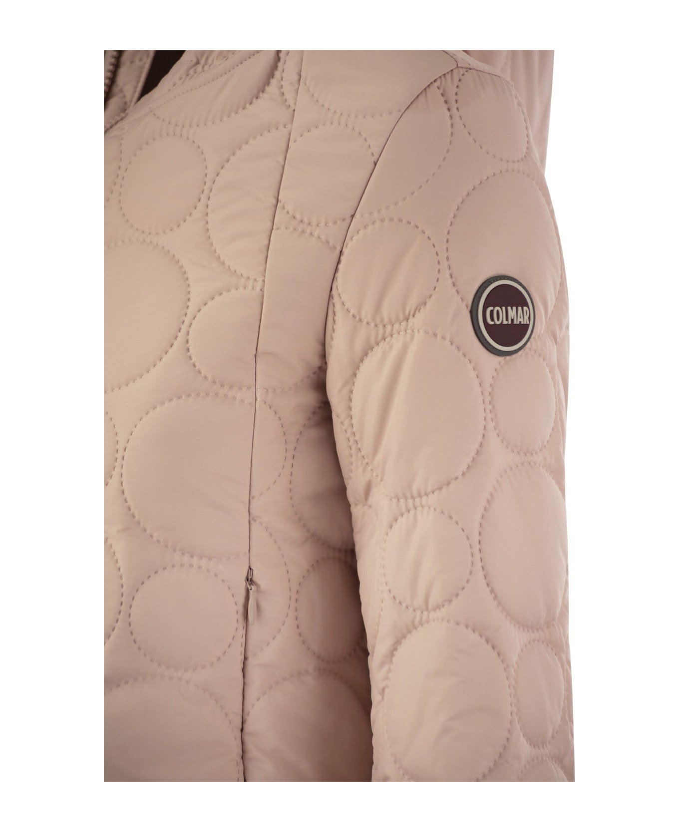 Colmar Hooded Hood With Circular Quilting - Pink