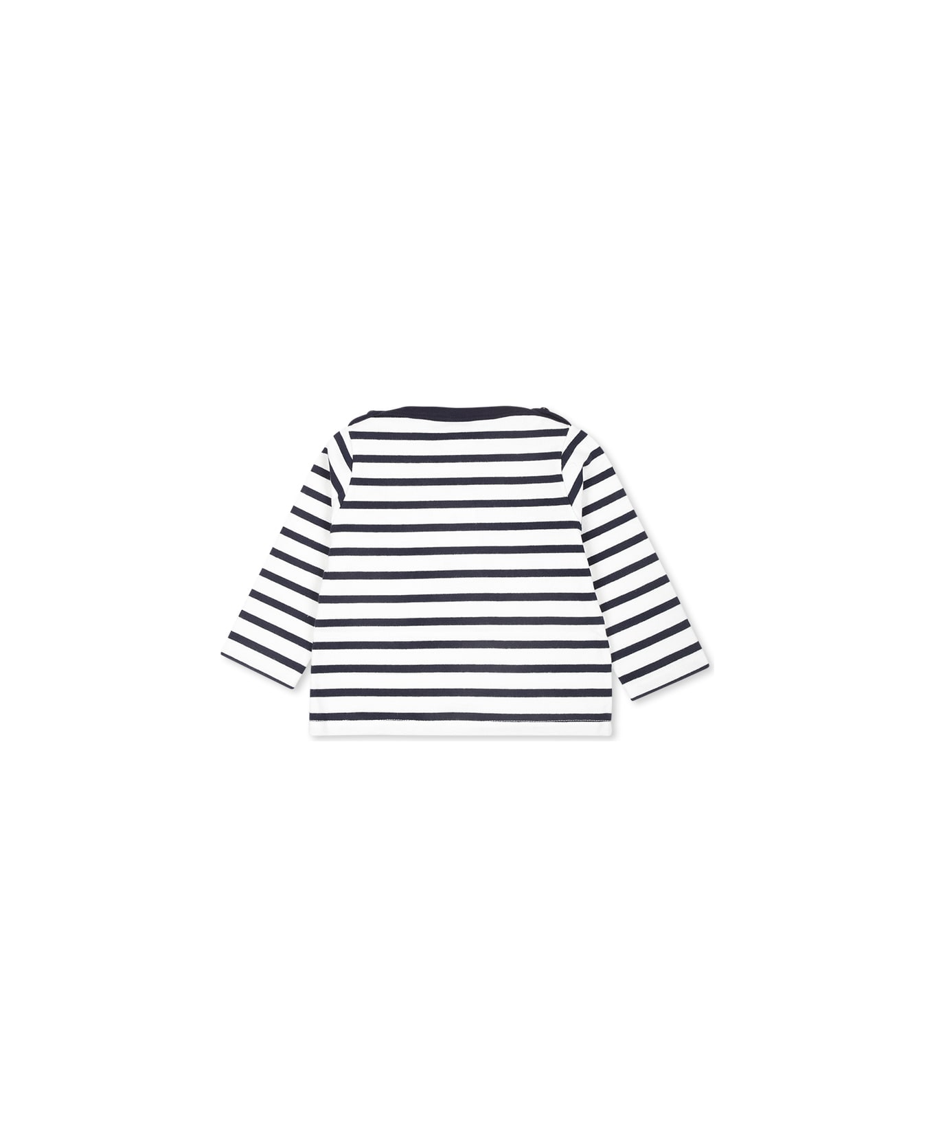 Petit Bateau White T-shirt For Babykids With Logo - Multicolor