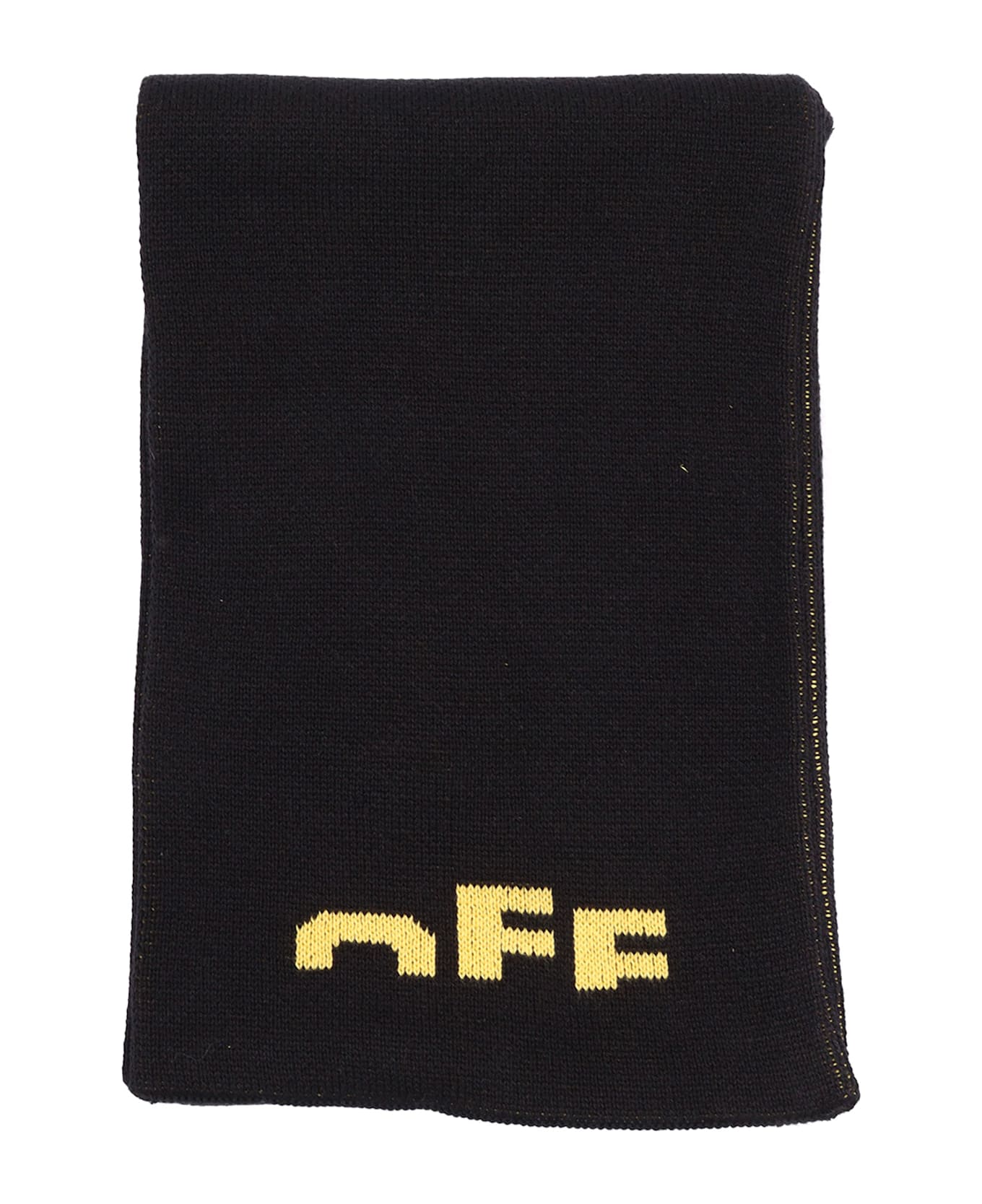 Off-White Type Logo Scarf Black - Yellow - BLACK