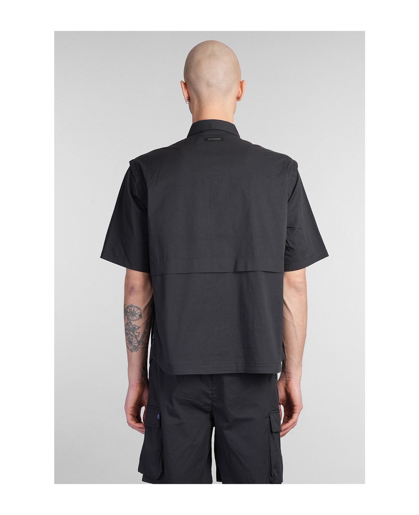 Alpha Industries Utility Shirt Shirt In Black Cotton - black