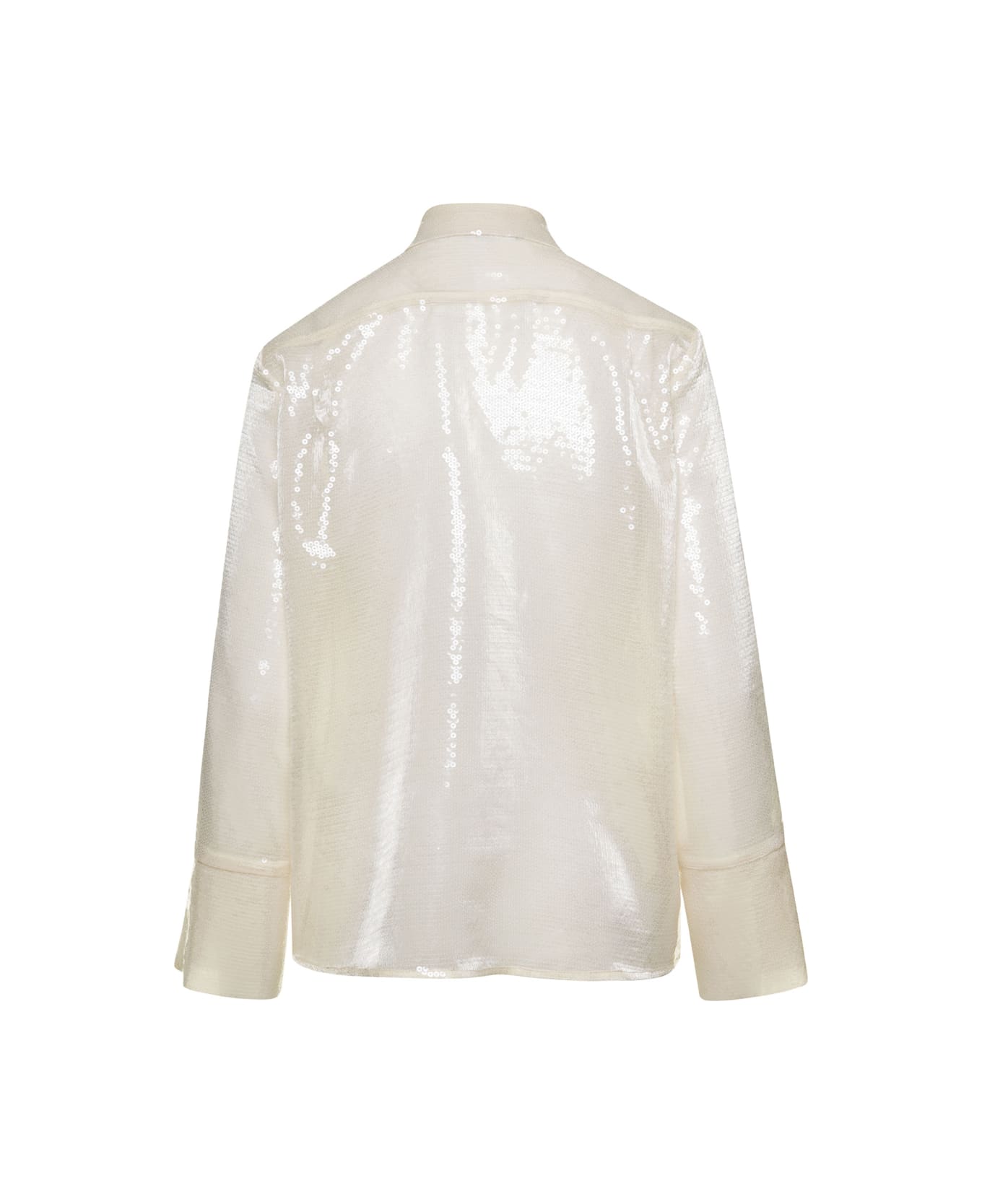 Federica Tosi Cream Shirt With Sequins All Over In Techno Fabric Woman - White シャツ