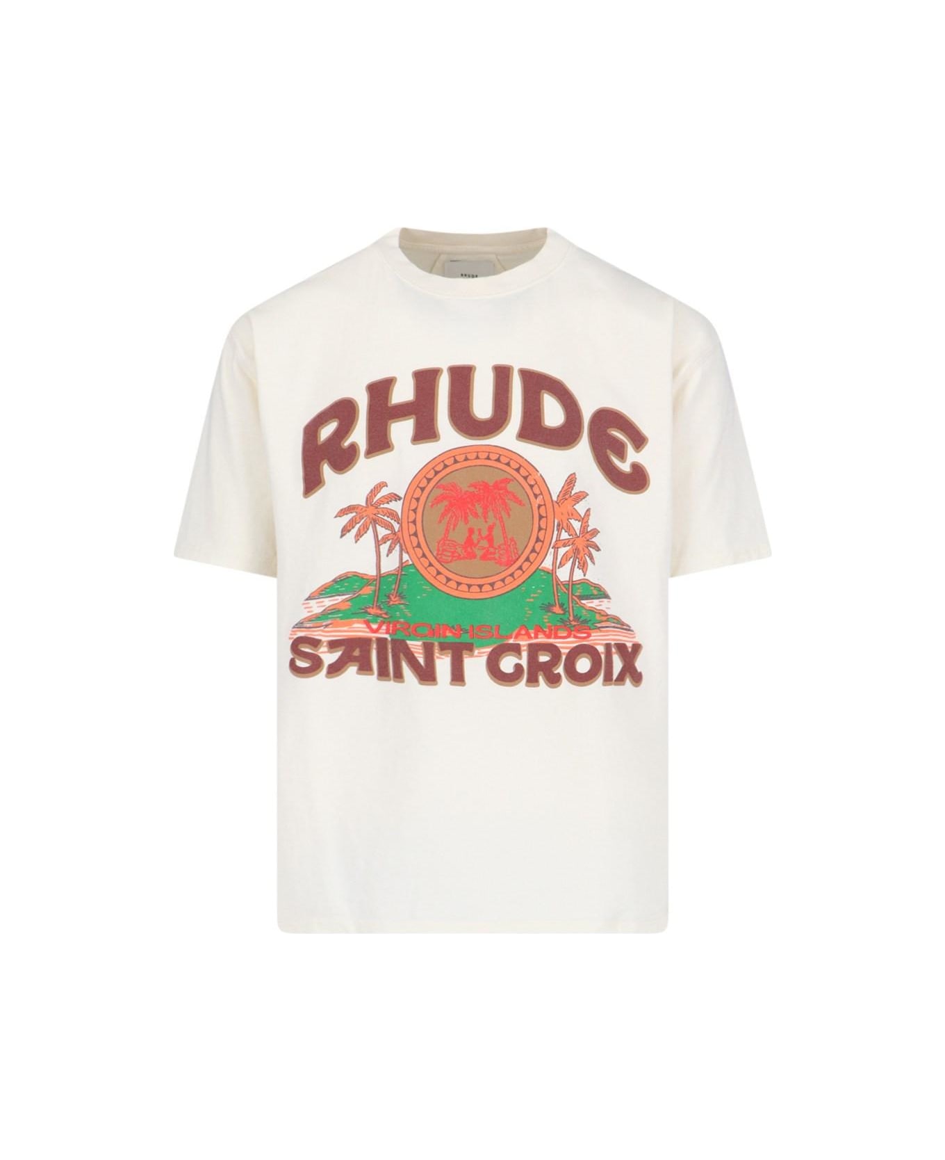 Rhude 'saint Groix' T-shirt - Bianco sporco シャツ