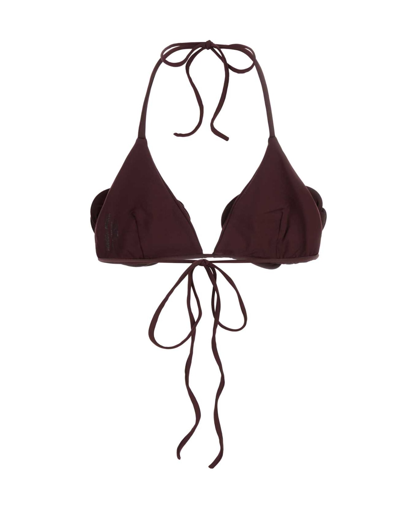 Magda Butrym Grape Stretch Nylon Bikini Top - BROWN