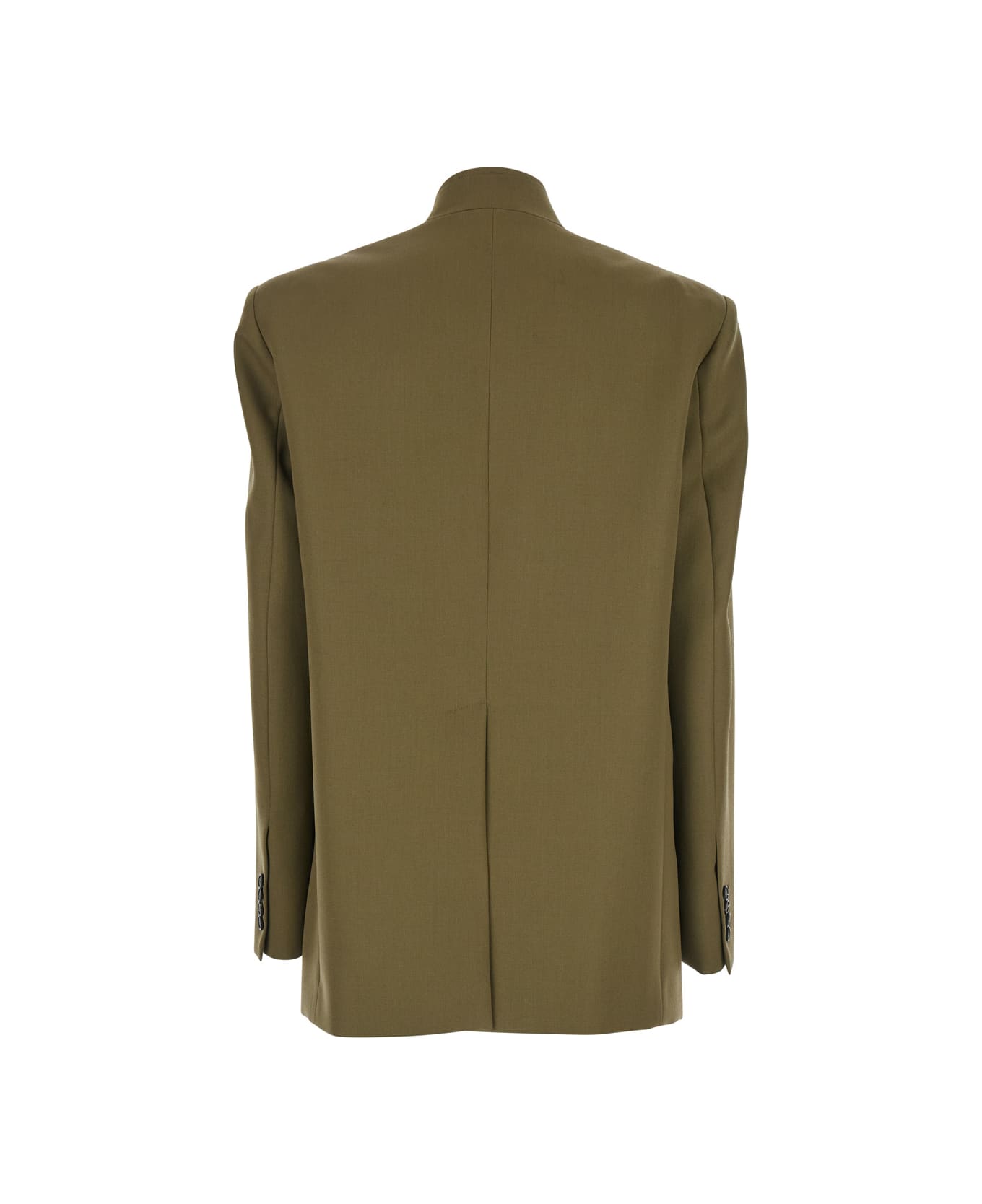 The Attico Green Jacket With Asymmetric Closure On The Front In Wool Woman - Green
