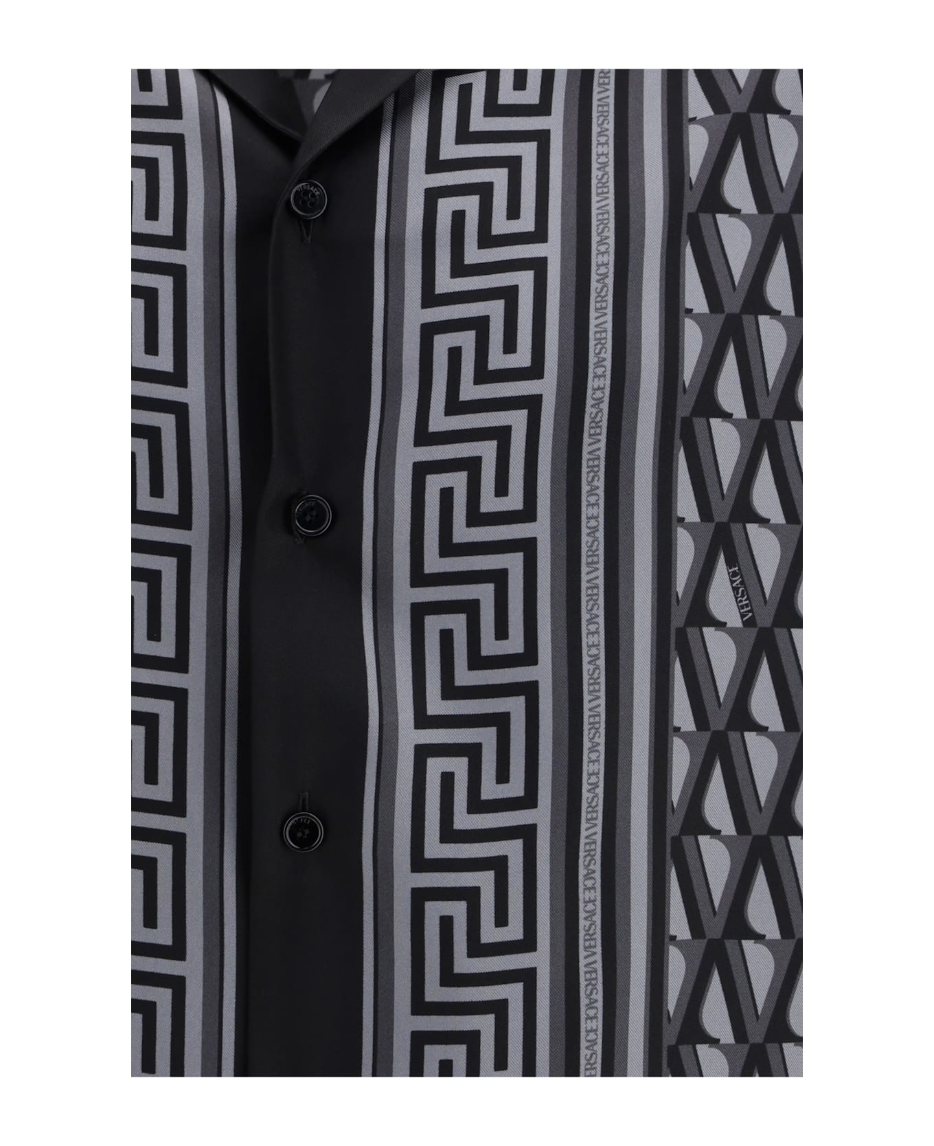 Versace Silk Shirt With V Greca Print