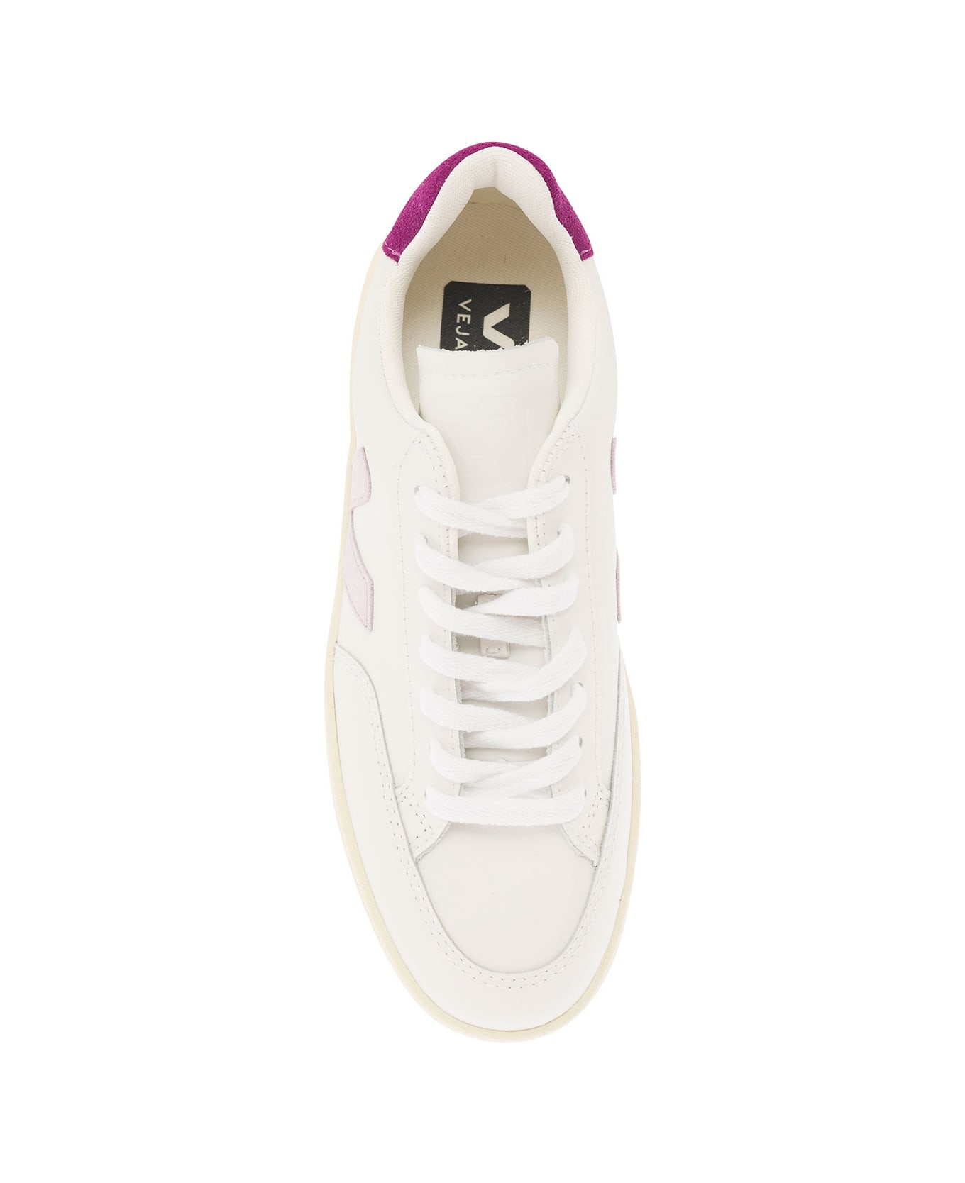 Veja White And Violet Sneakers With Logo Details In Leather Woman - White