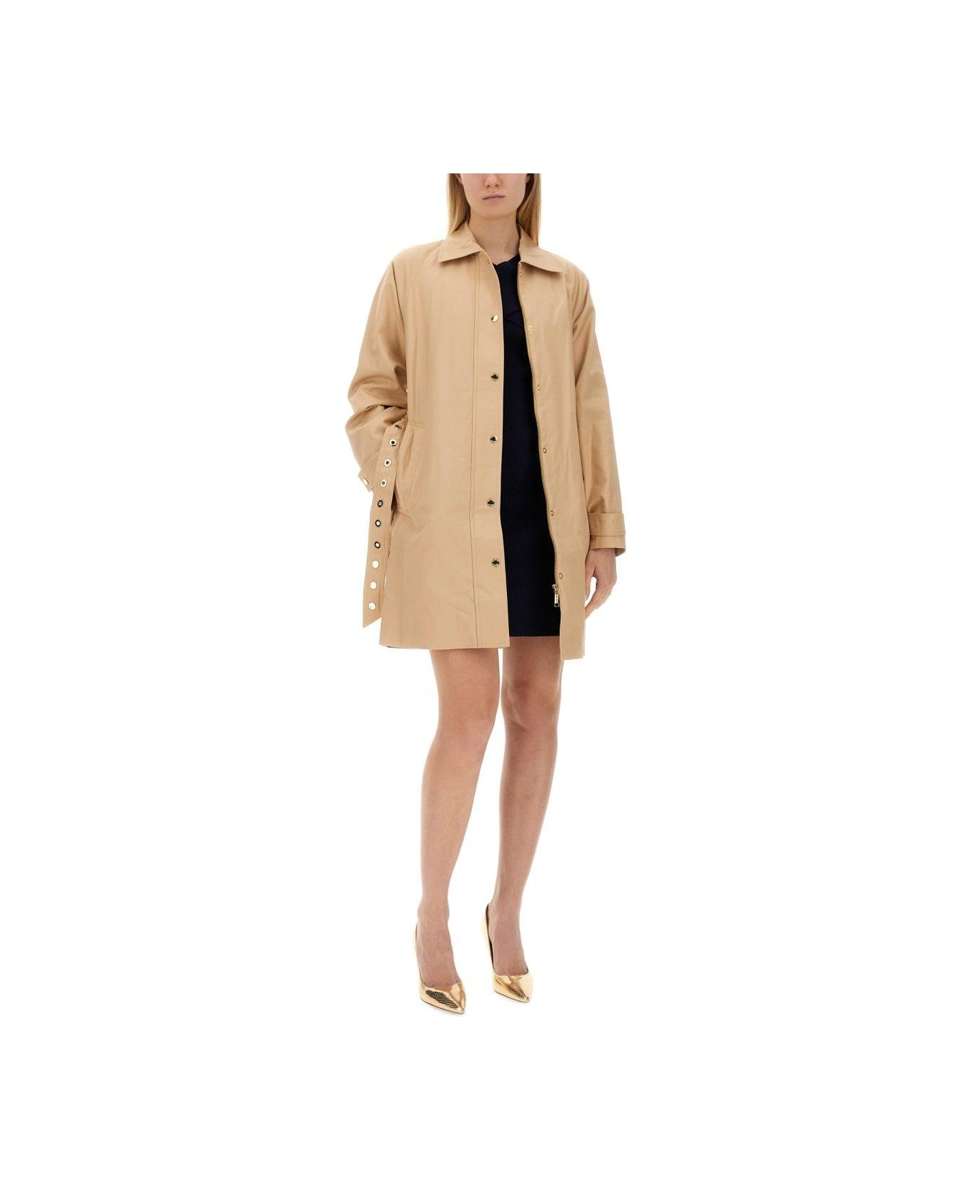 Michael Kors Belted Twill Trench Coat - BEIGE