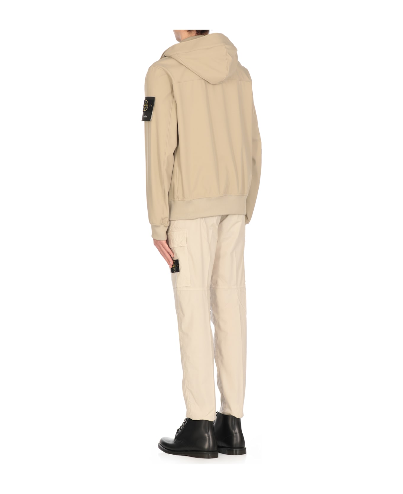 Stone Island Jacket With Logo - Beige