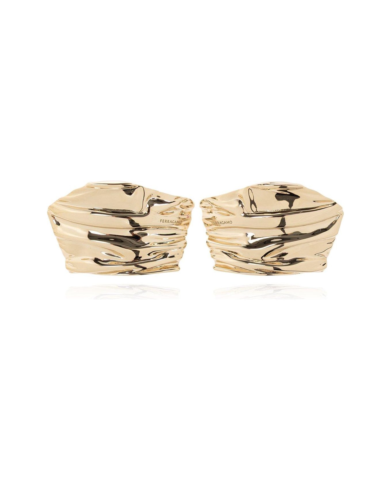 Ferragamo Asymmetric Draped Earrings - ORO