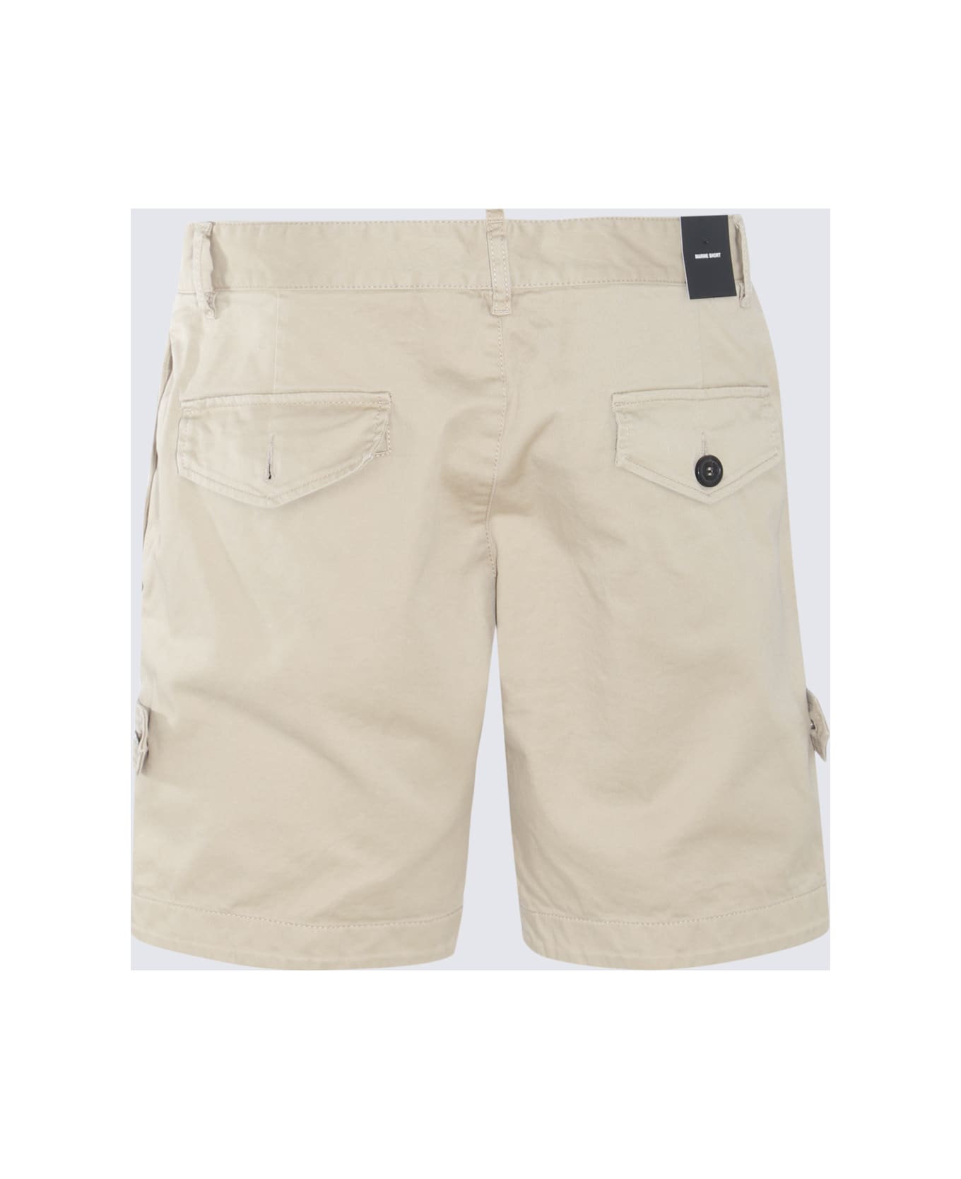 Dsquared2 Beige And Red Cotton Blend Shorts - Stone