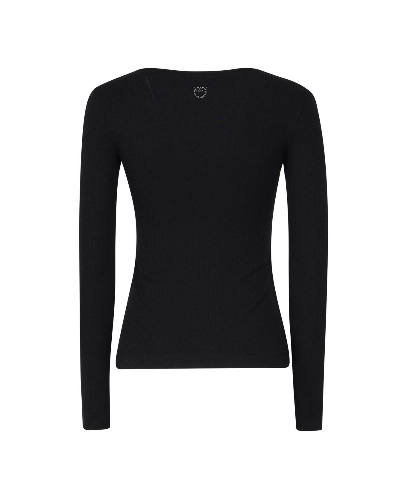 Pinko Cotton Sweater With Gathered Neckline - Black Limousine カーディガン