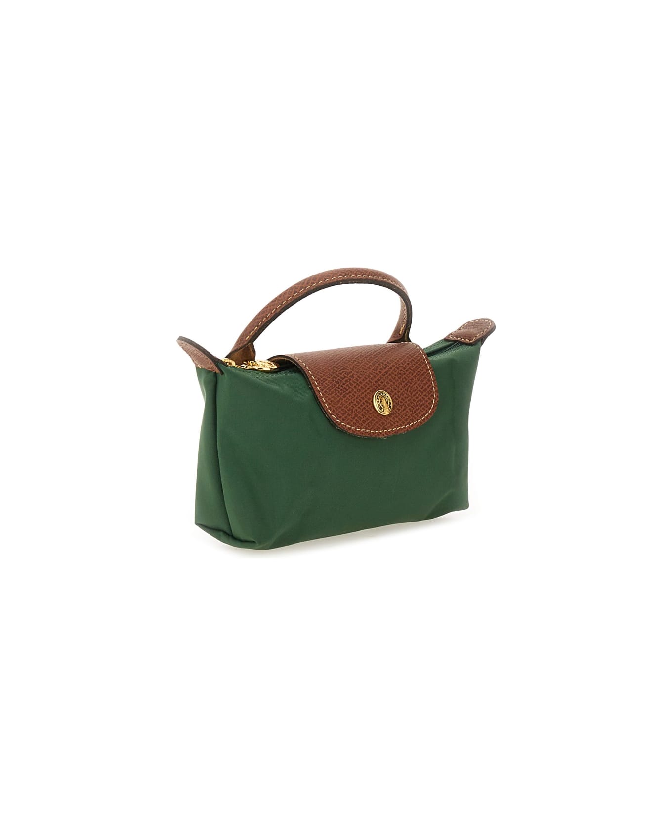 Longchamp Le Pliage Clutch Bag With Handle - GREEN