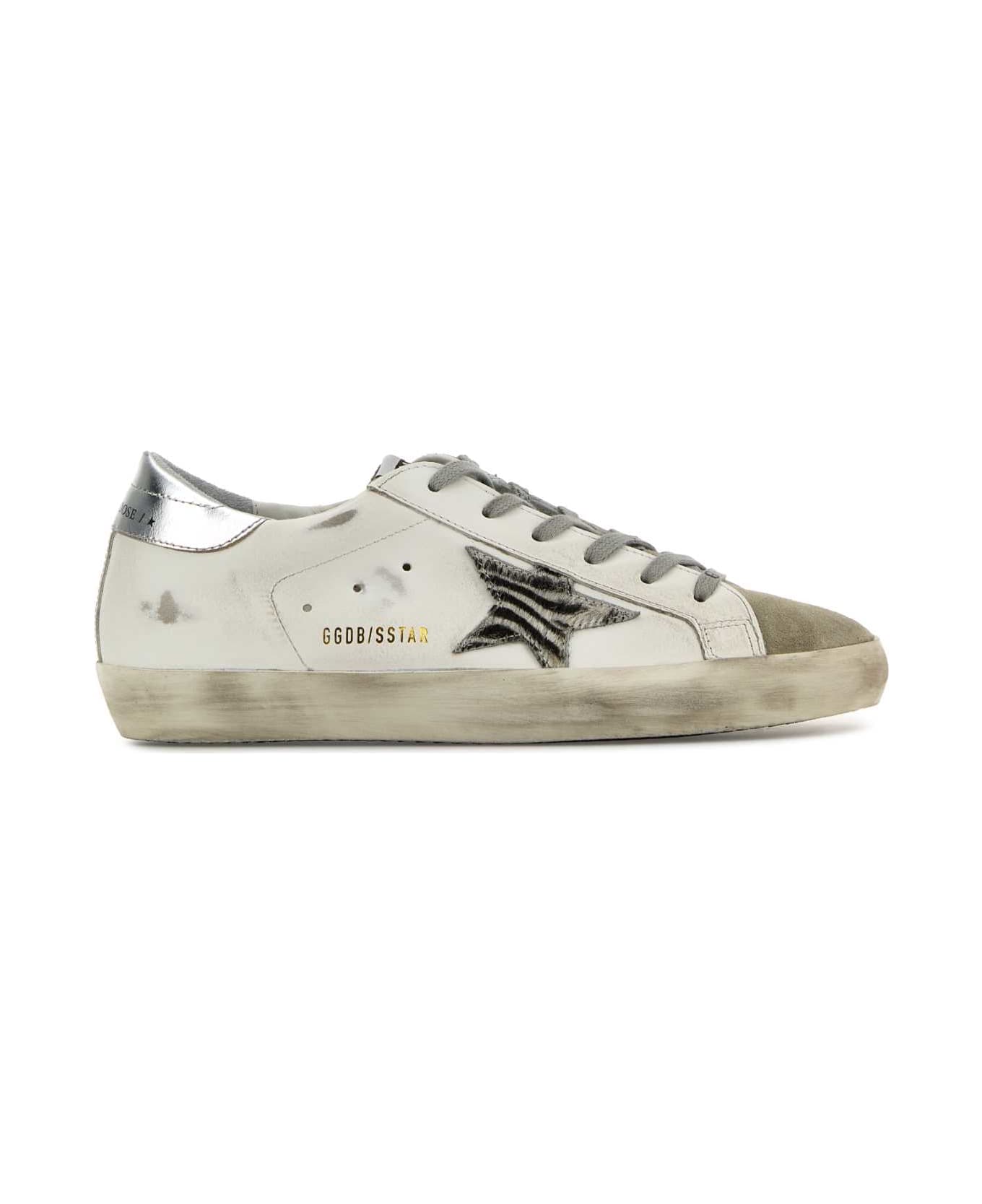 Golden Goose White Leather Super Star Classic Sneakers - WHITEWHITEBLACKZEBRASILVER
