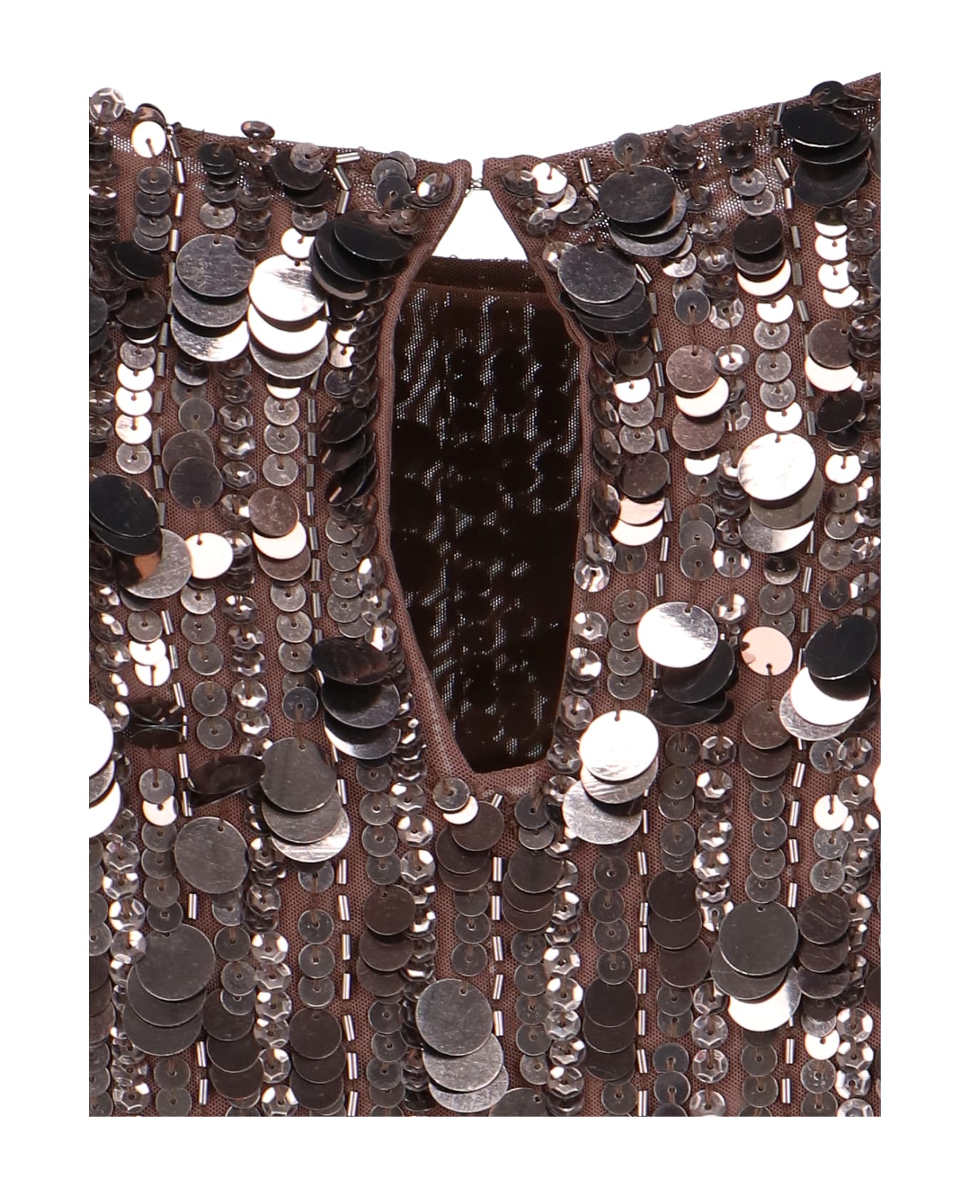 Parosh Mini Dress 'full Paillettes' - Bronze