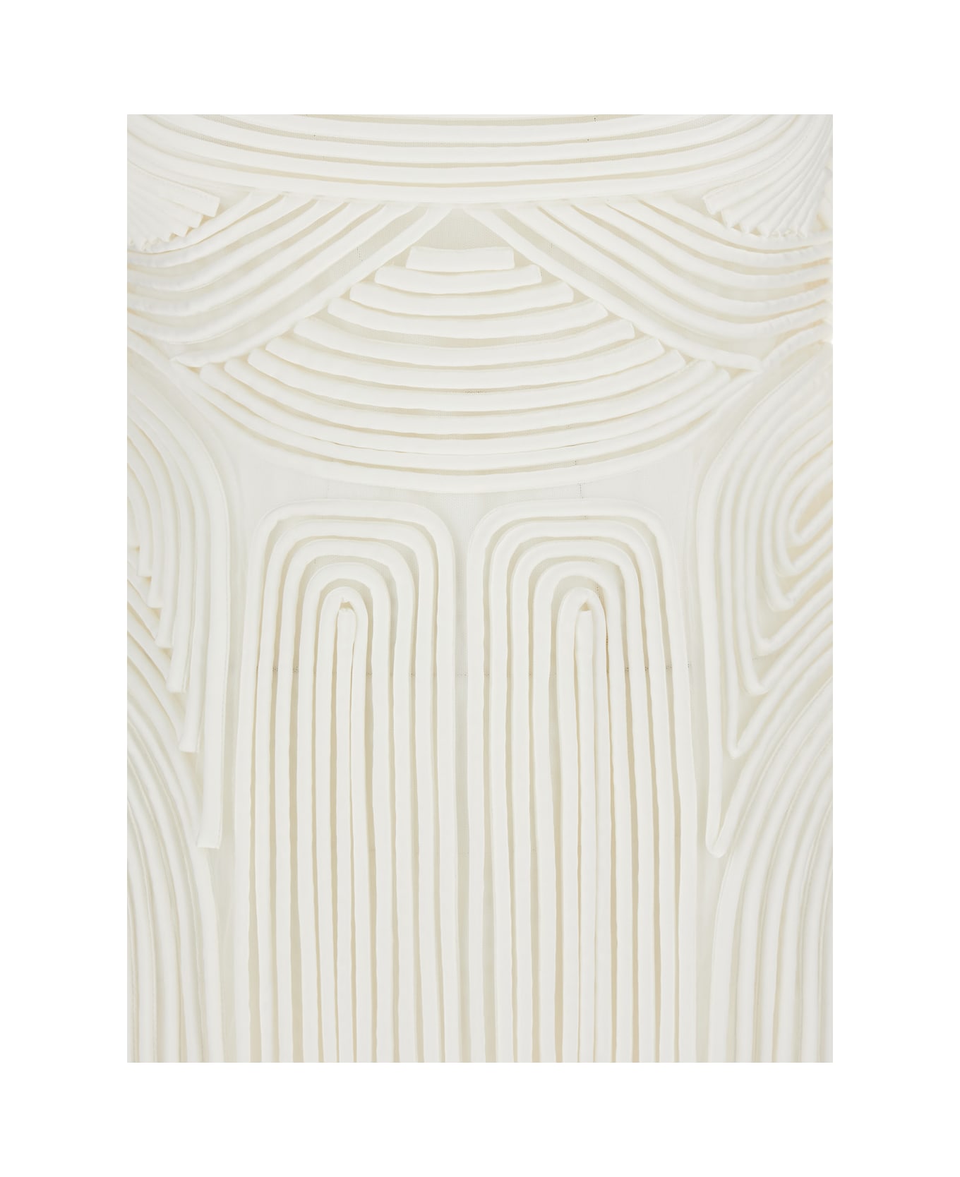 Simkhai 
darby
 White Midi Dress With Fringed Hem And All-over Soutache Embroidery In Acetate Blend Woman - Bianco