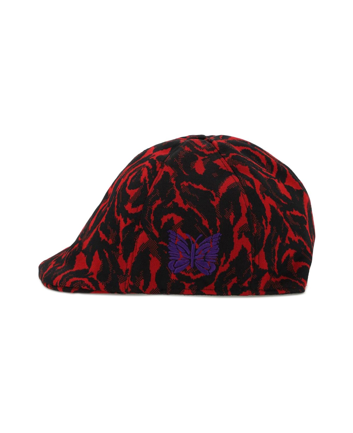 Needles Jacquard Jersey Flat Cap - RED (Black)