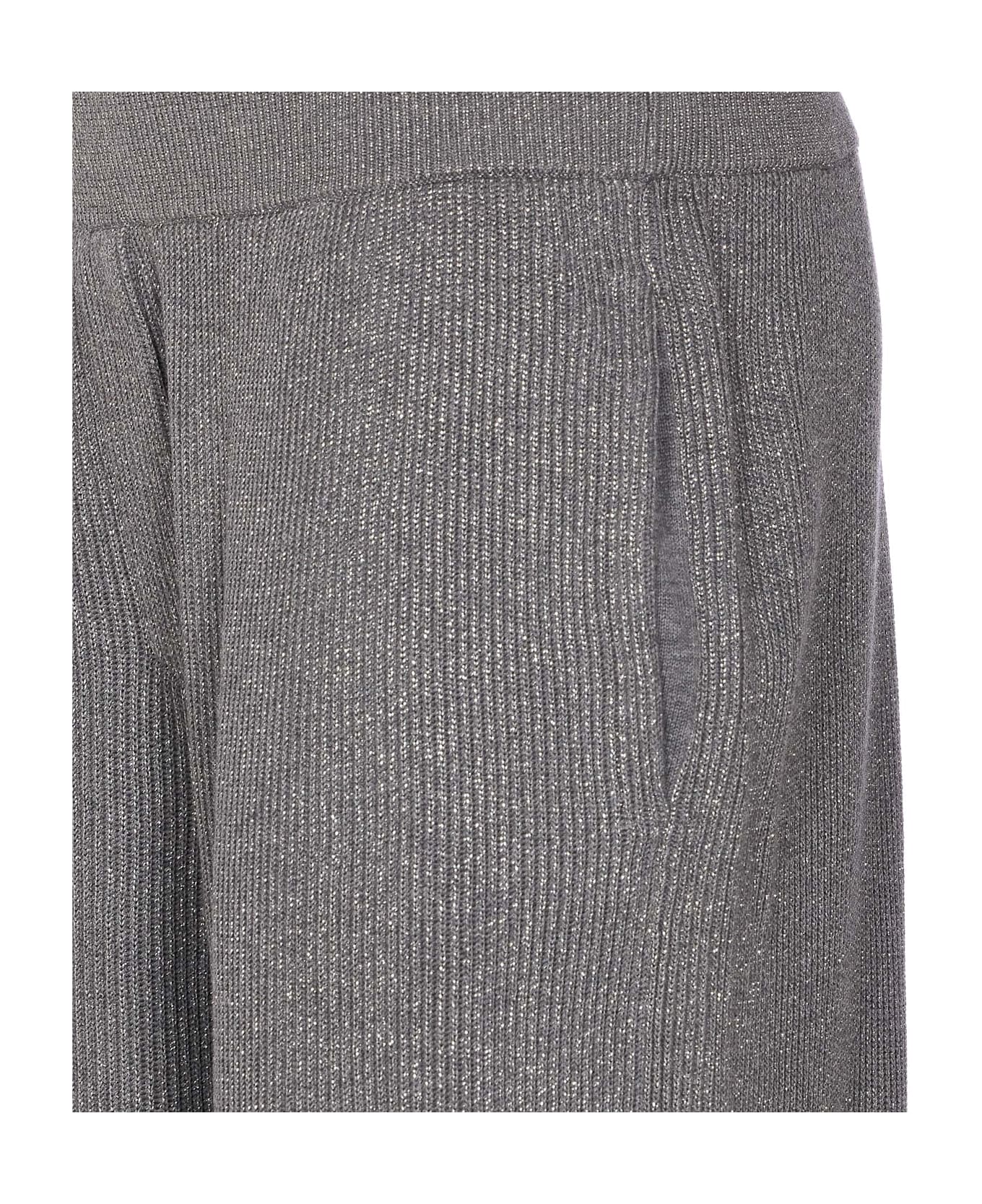 Brunello Cucinelli Vanise
 Sparkling Knitted Trousers In English Rib