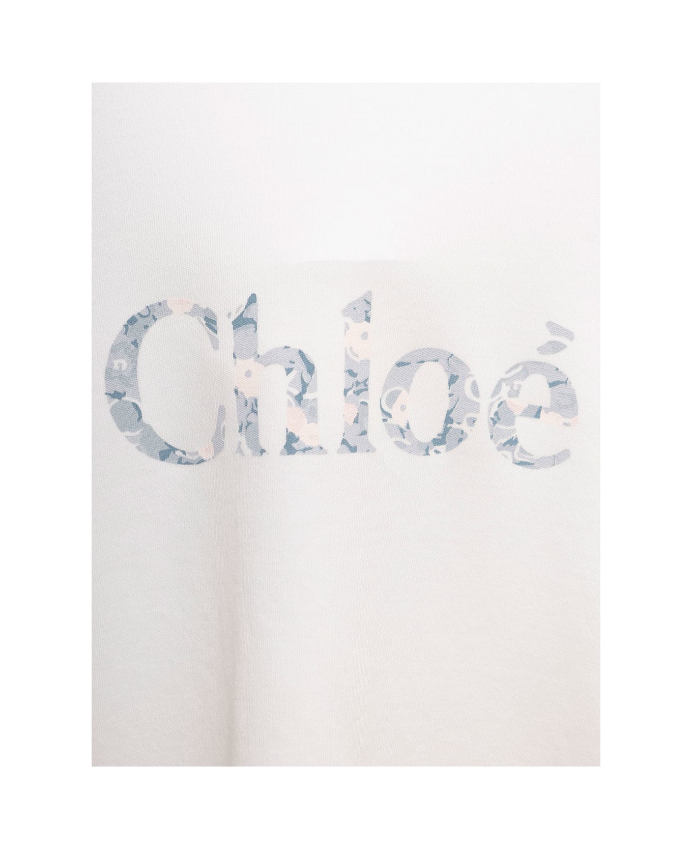 Chloé White Cotton Long-sleeved T-shirt With Logo Chloé Kids Girl - White