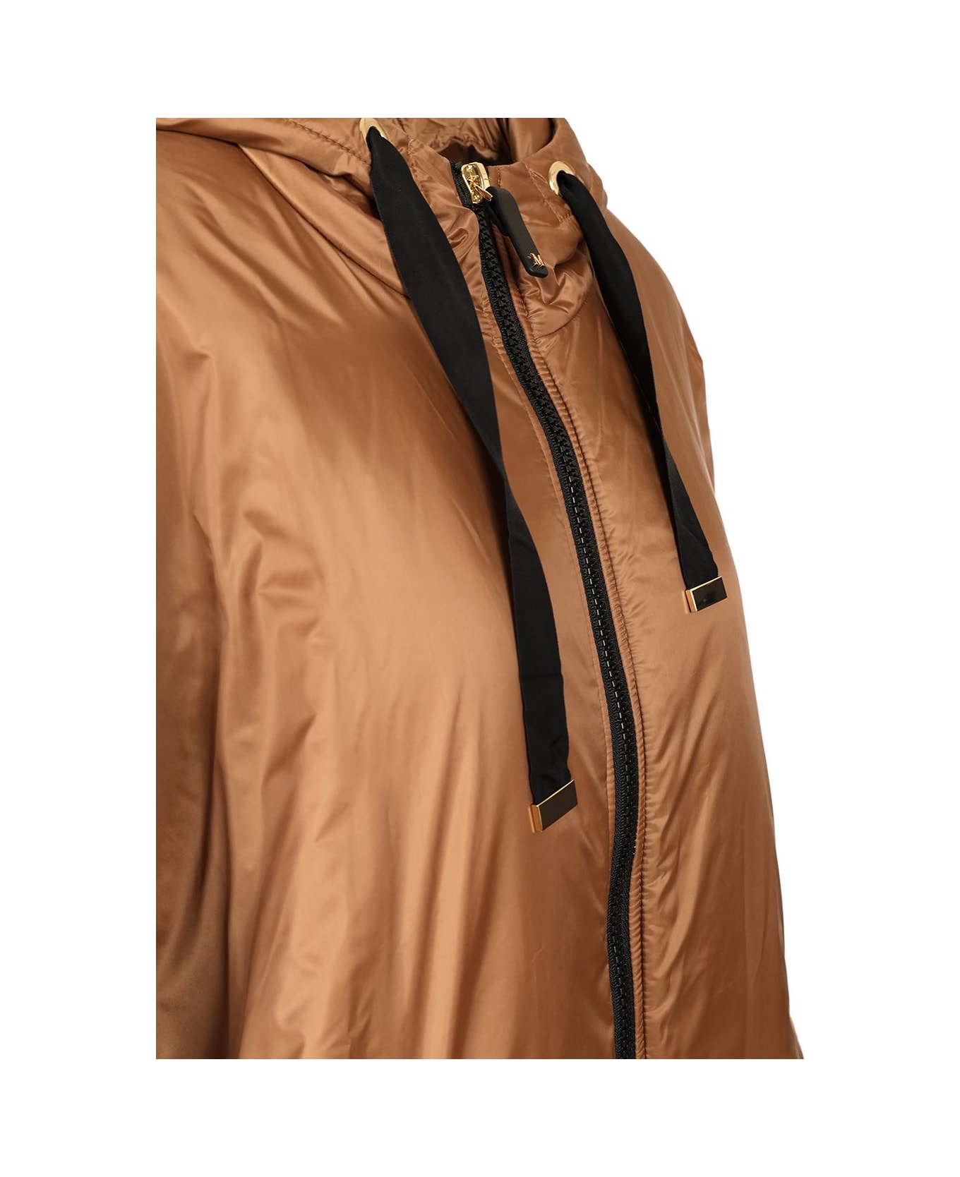 Max Mara The Cube Padded Cape With Hood - Brown