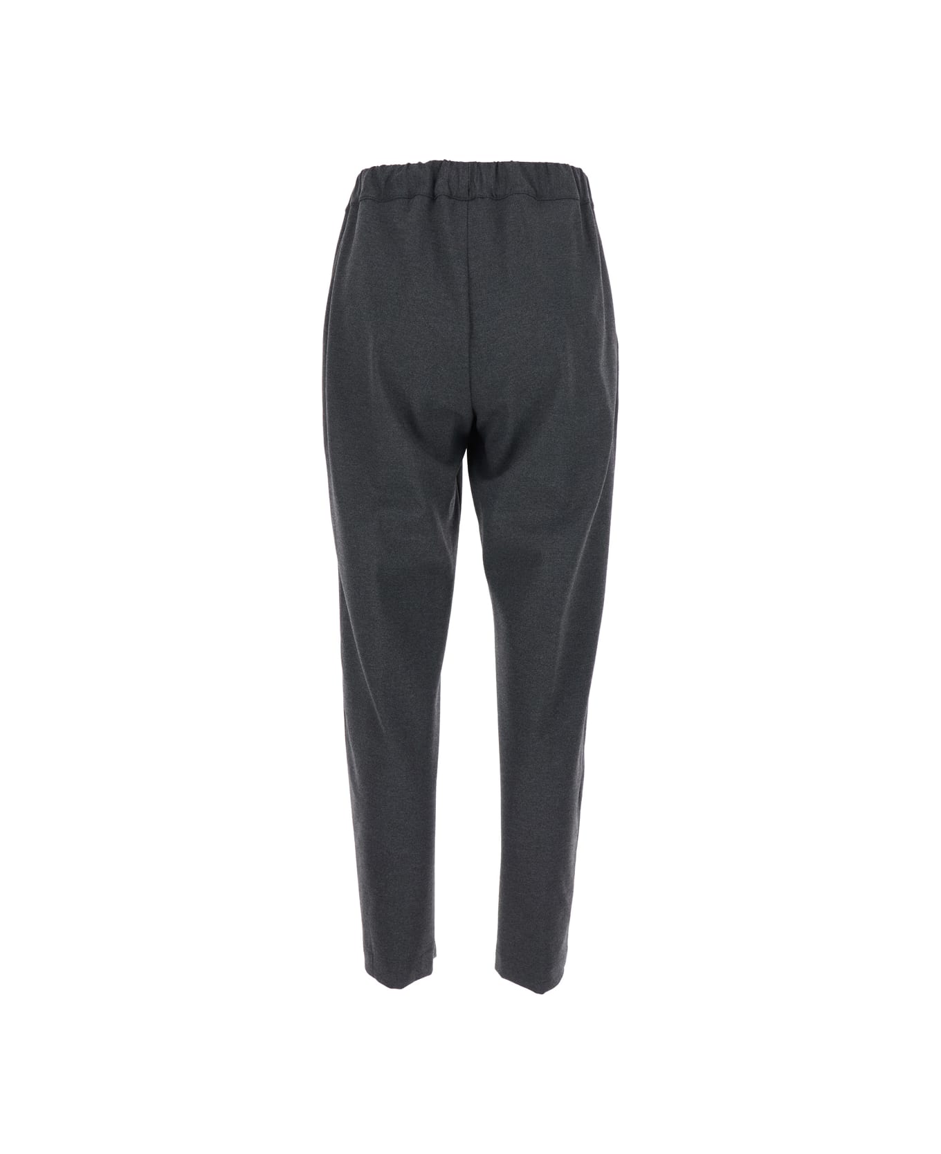 SEMICOUTURE 
buddy
 Grey Pants With Drawstring Elastic Waist In Viscose Blend Stretch Woman - Grey