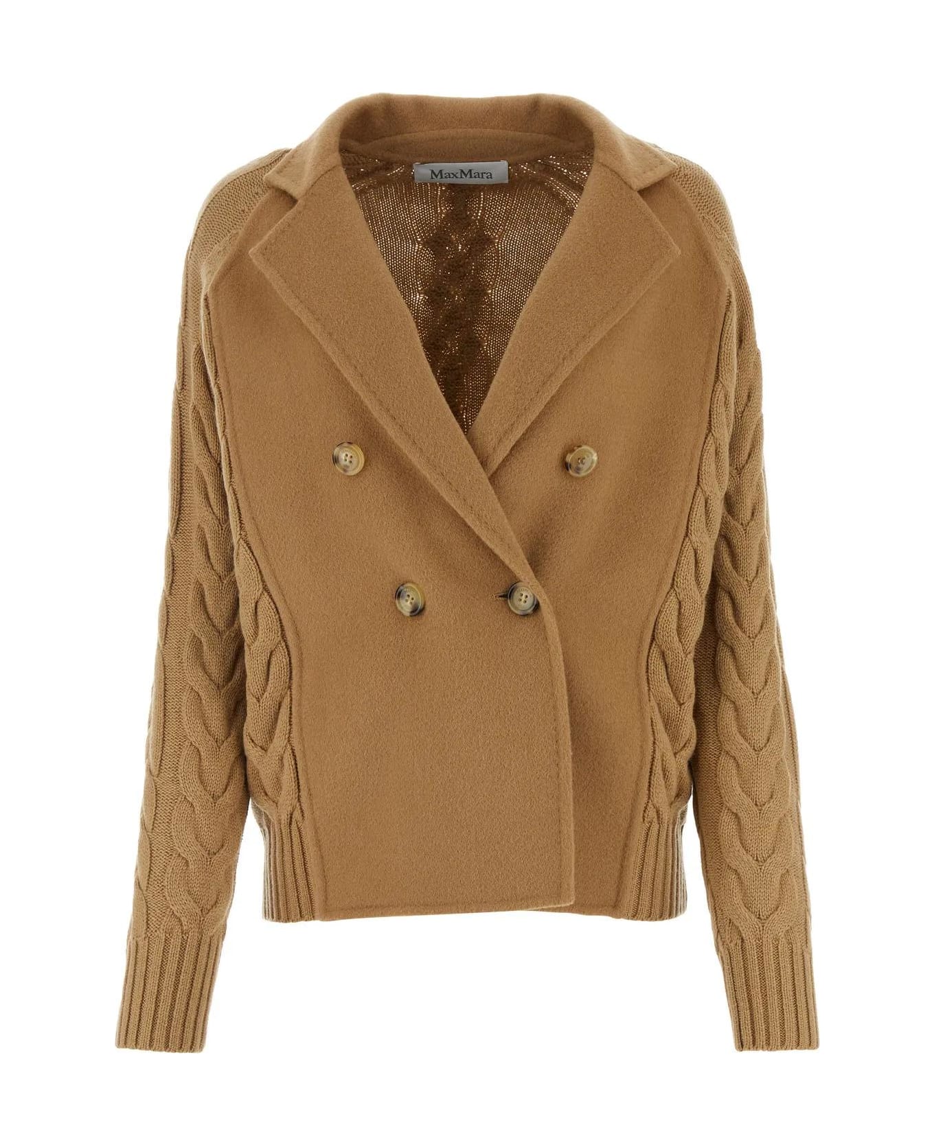 Max Mara Beige Fleece Wool Blazer