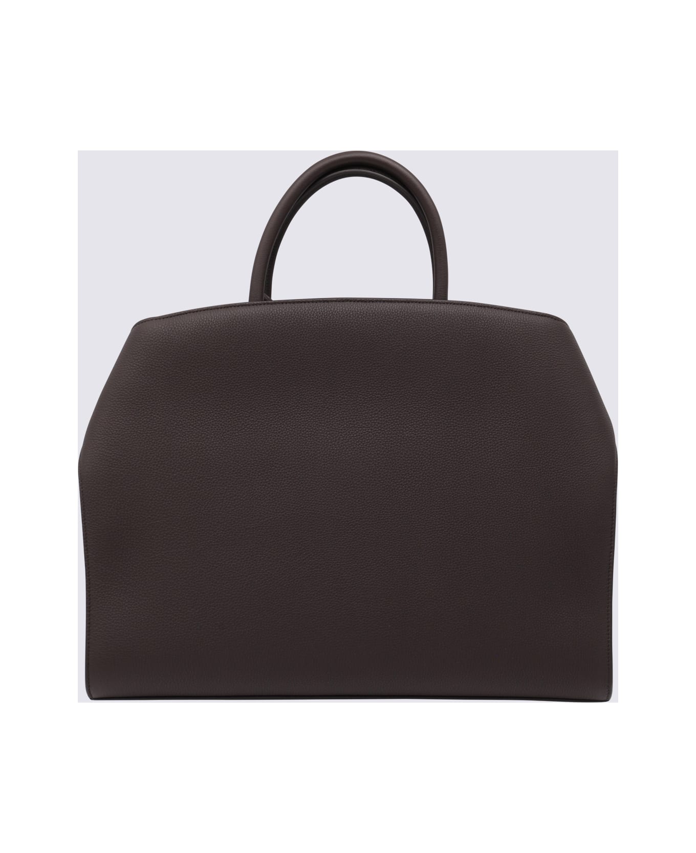 Ferragamo Dark Brown Leather Hug Top Handle Bag - Dark Brown