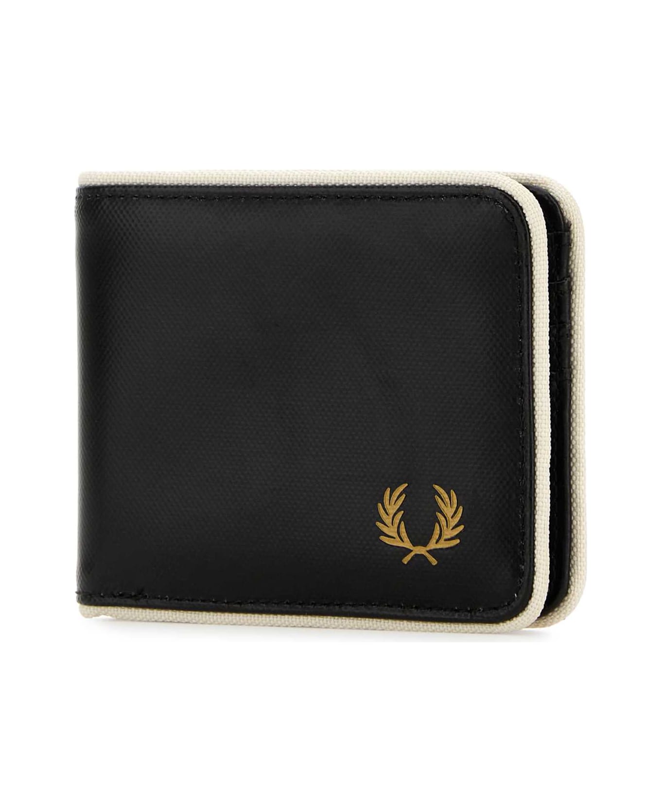 Fred Perry Black Canvas Wallet - BLACKECRU