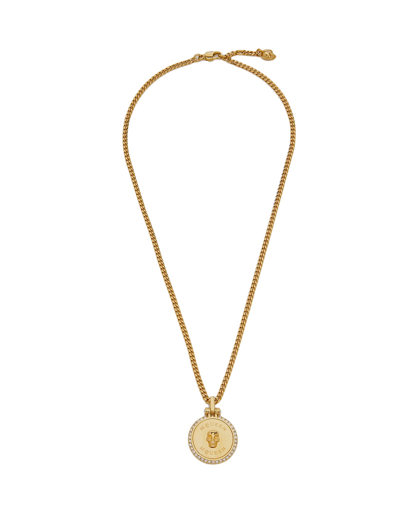 Alexander McQueen Sovereign Skull Necklace In Gold - Golden