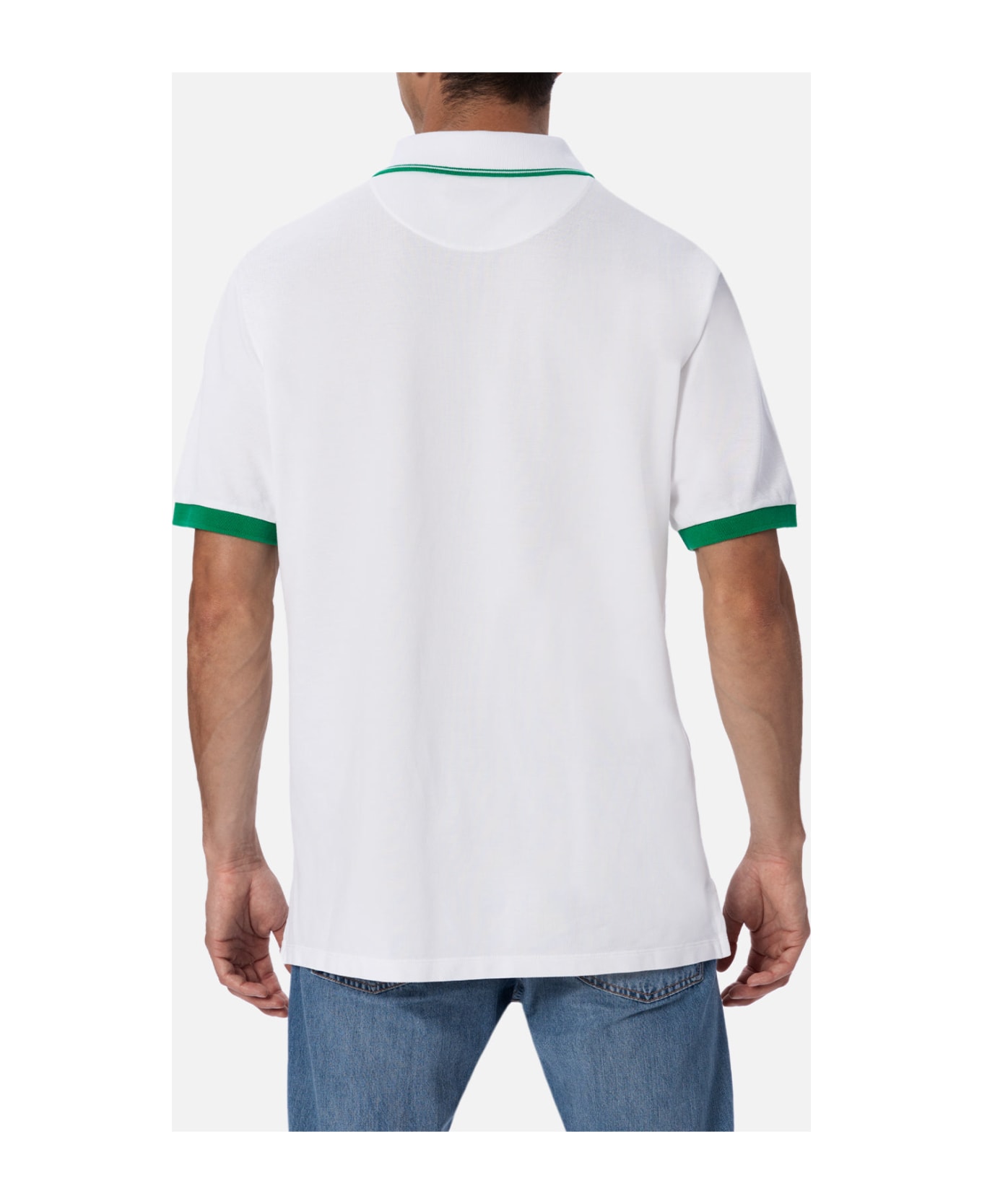 MC2 Saint Barth Man White Cotton Piquet Polo Shirt Beverly Hills | Australian Brand Special Edition - WHITE