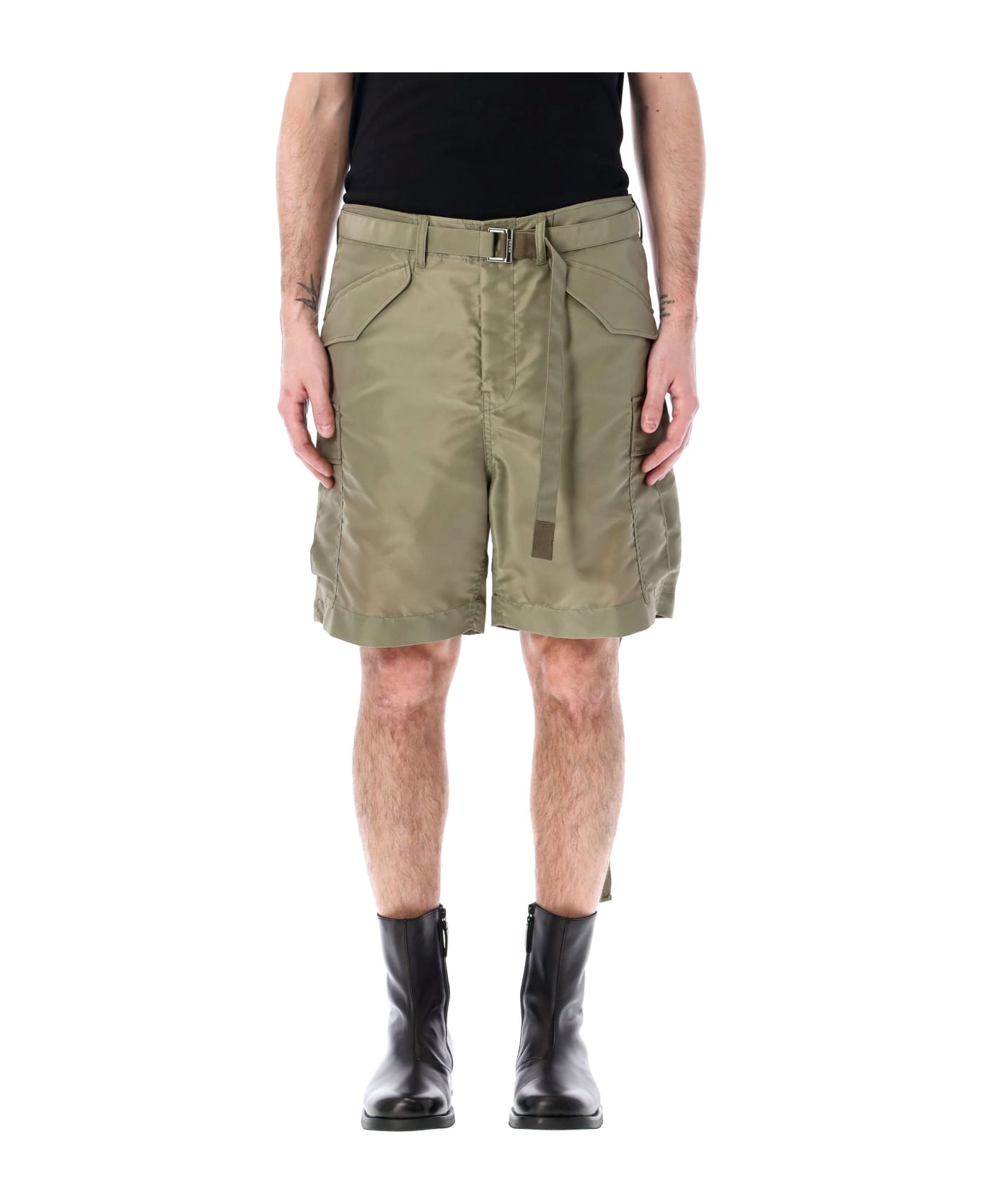 Sacai Nylon Cargo Shorts - LT KHAKI