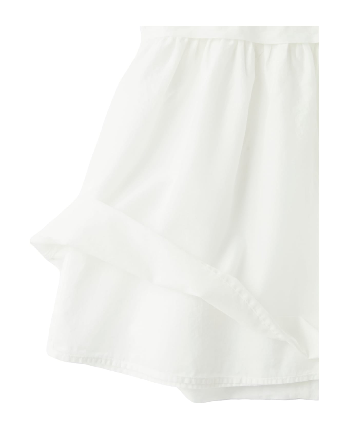 Il Gufo Sleeveless Dress In White Cotton Voile - White