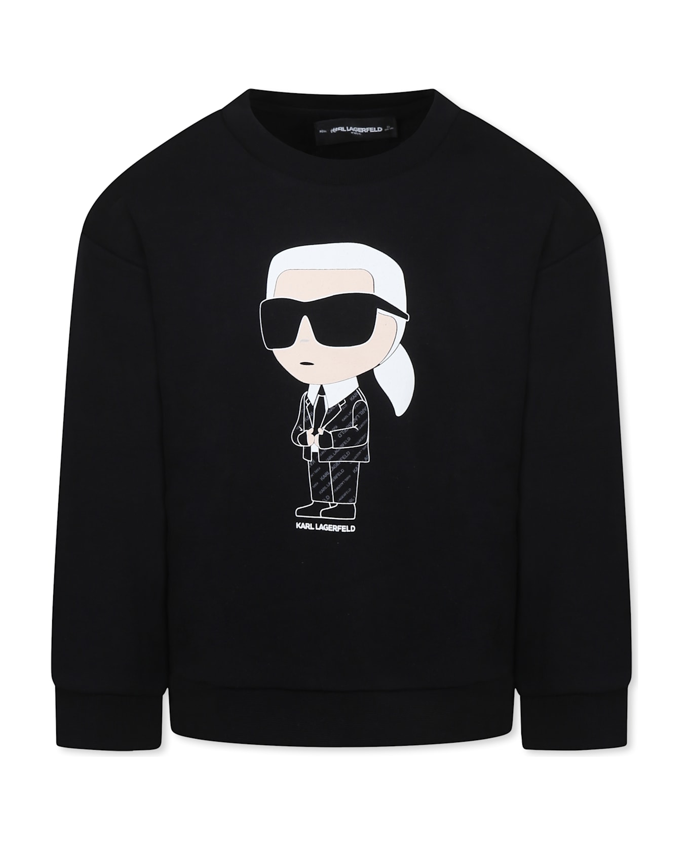 Karl Lagerfeld Kids Black Sweatshirt For Kids With Karl Lagerfeld - Black
