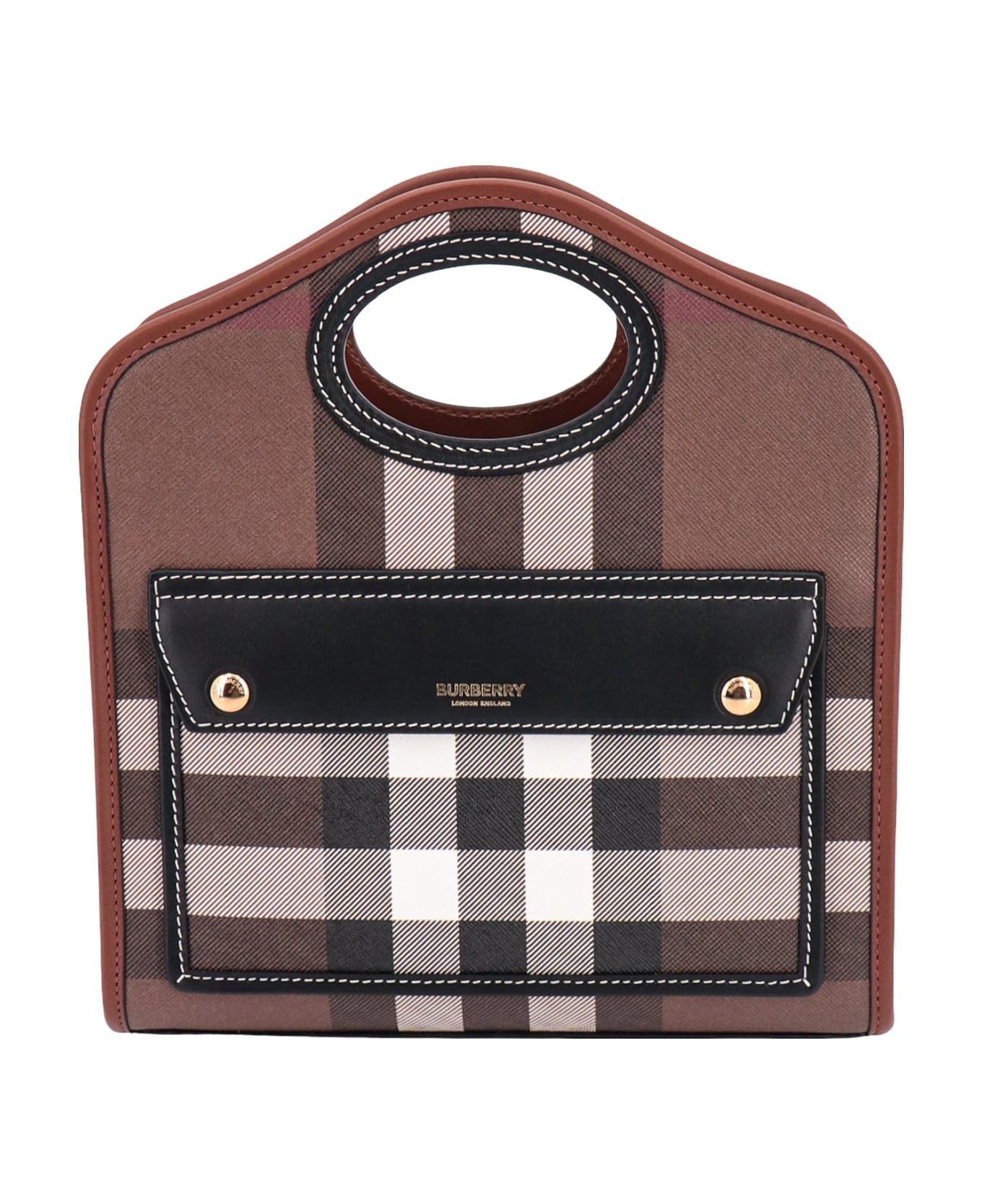 Burberry Pocket Handbag - Brown トートバッグ