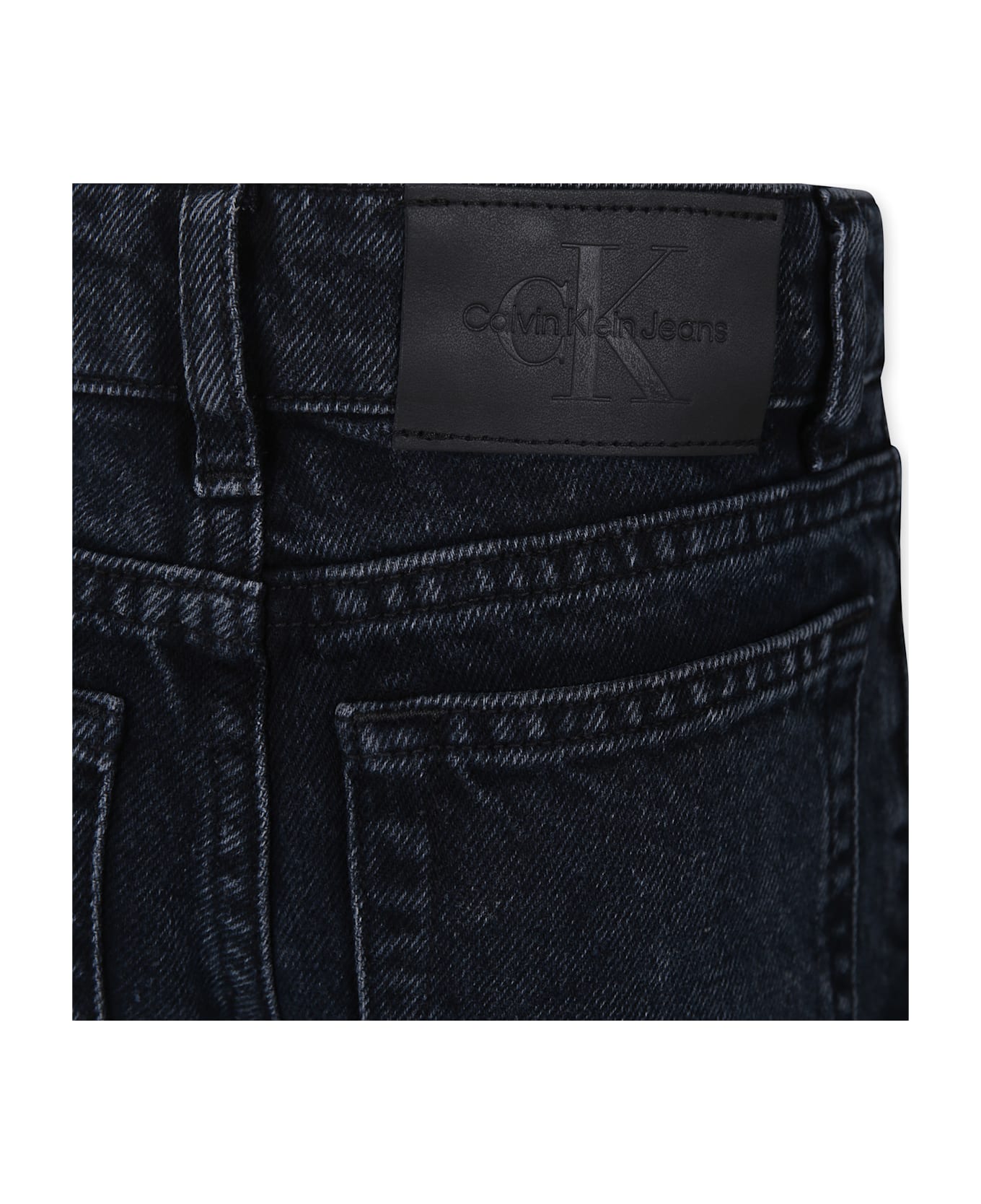 Calvin Klein Black Jeans For Boy With Logo - Denim