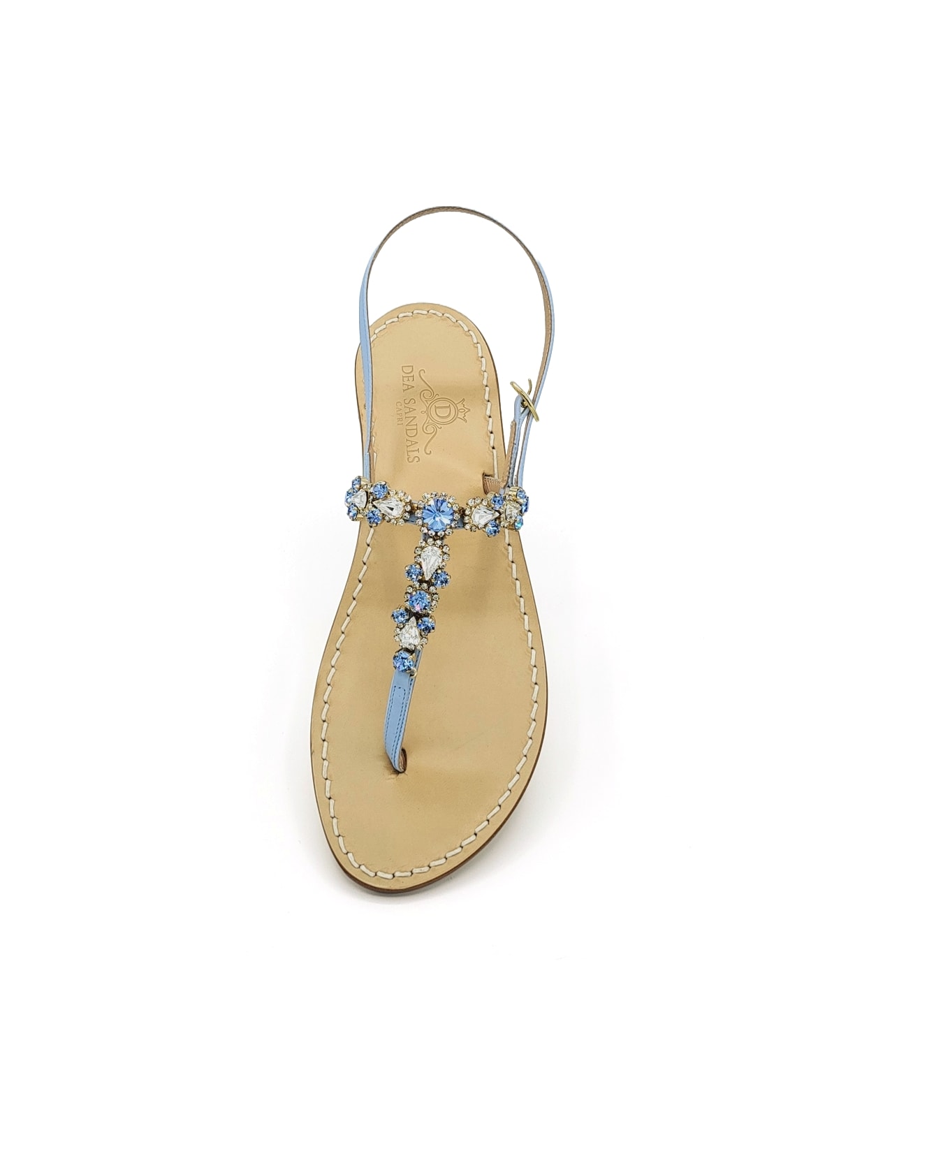 Dea Sandals Queen Light Blue Jewel Sandals - sky blue, crystal