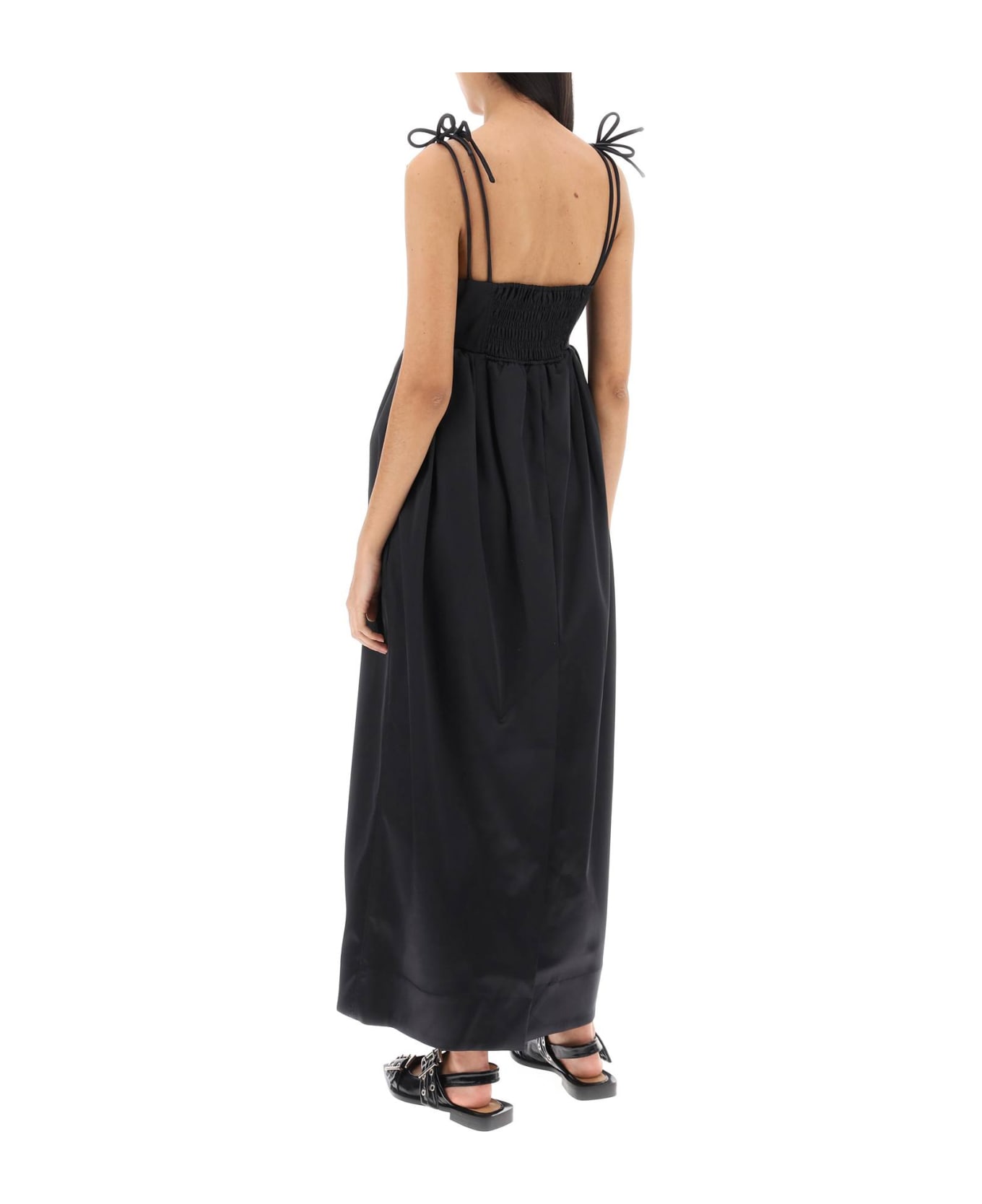 Ganni Duchesse Maxi Dress - Black ワンピース＆ドレス