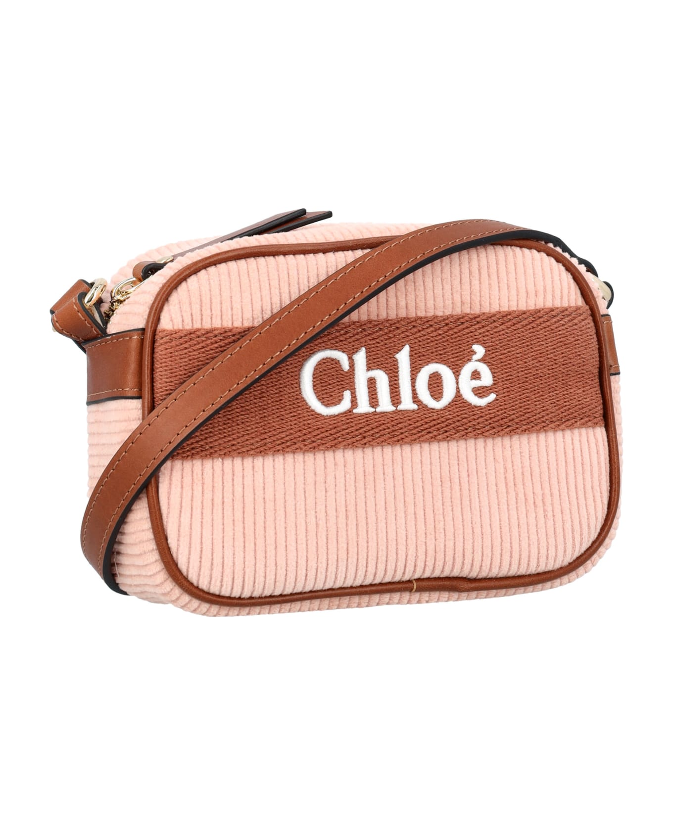 Chloé Ribbed Shoulder Bag - ROSE