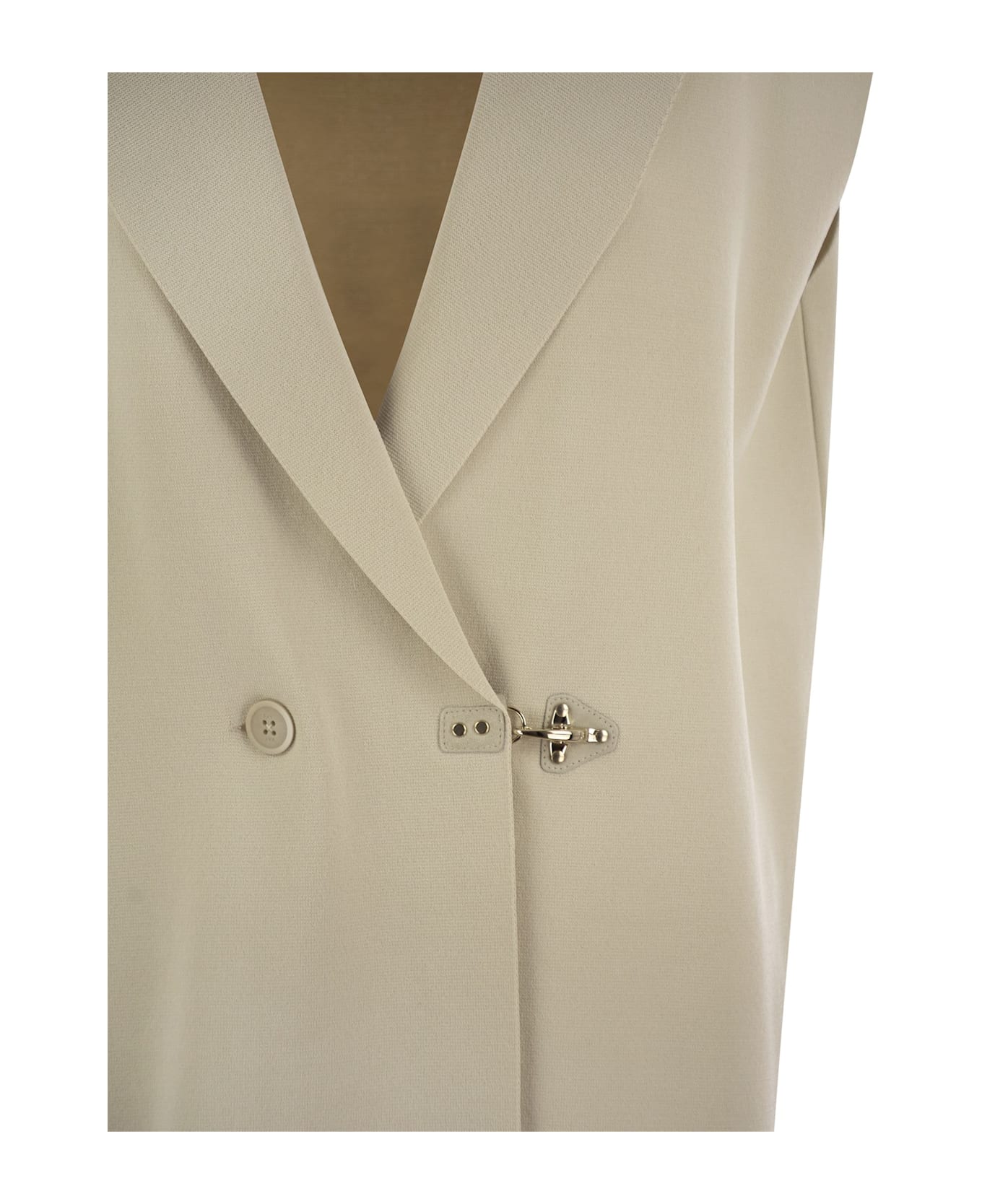 Fay Technical Viscose Knitted Vest - Cream