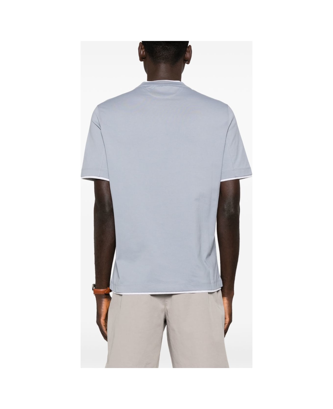 Brunello Cucinelli Cotton T-shirt - Clear Blue