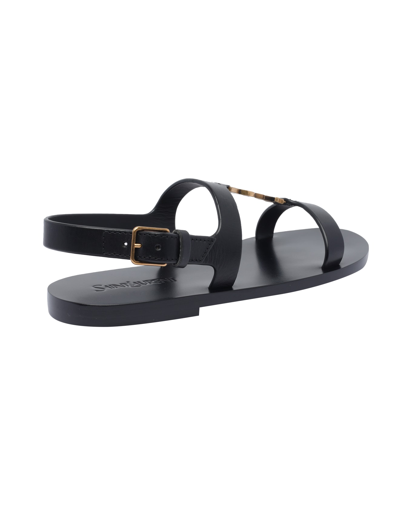 Saint Laurent Cassandre Sandals - Black