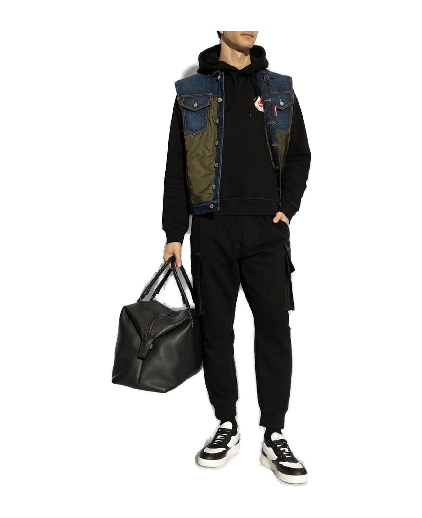 Dsquared2 Cool Fit Logo Patch Hoodie - Black