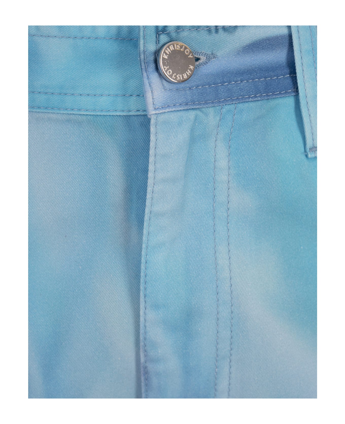 Khrisjoy Elio Air 5 Pockets Jeans In Tropical Breeze - Gnawed Blue