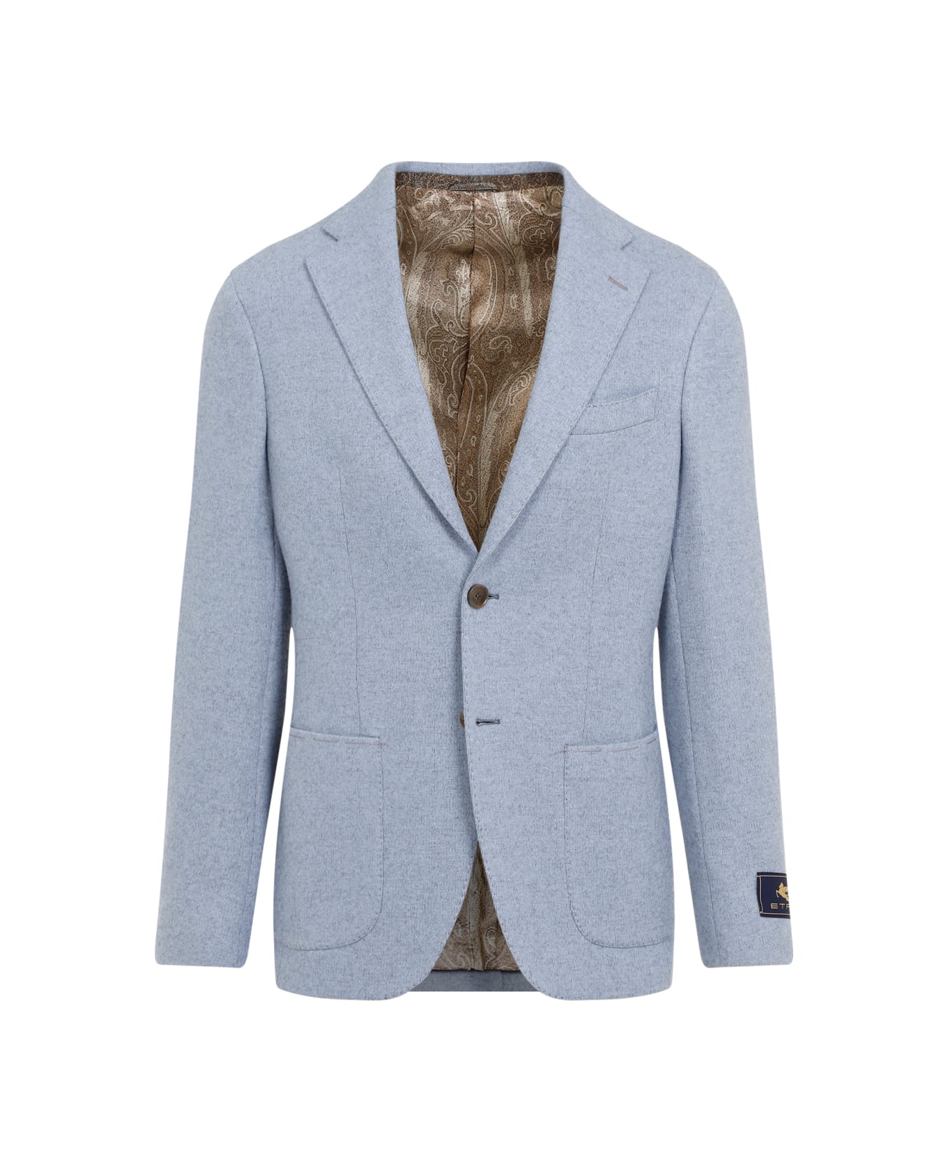 Etro Light Blue Wool And Cashmere Blazer - Blue