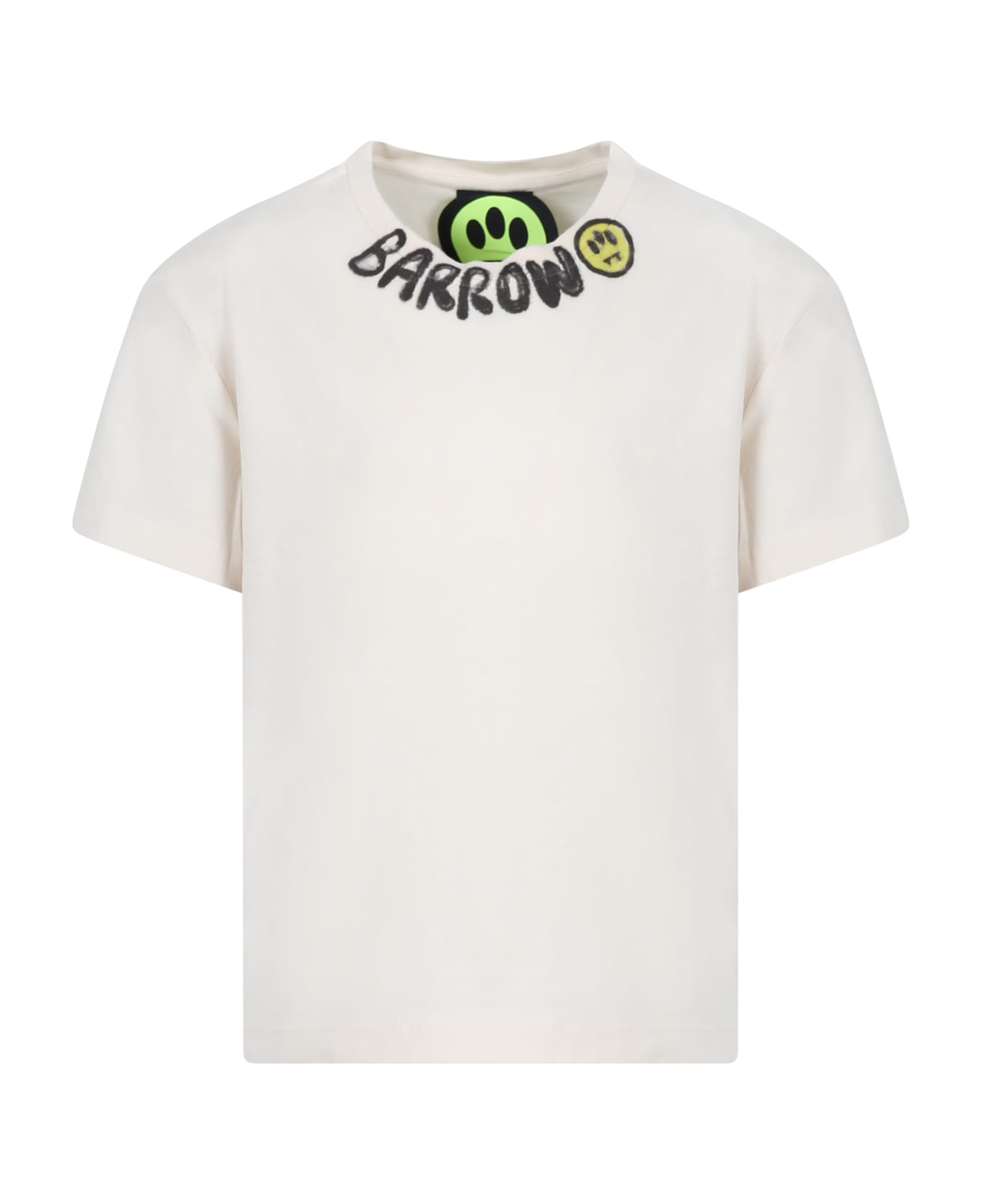 Barrow Ivory T-shirt For Kids With Logo - Crema