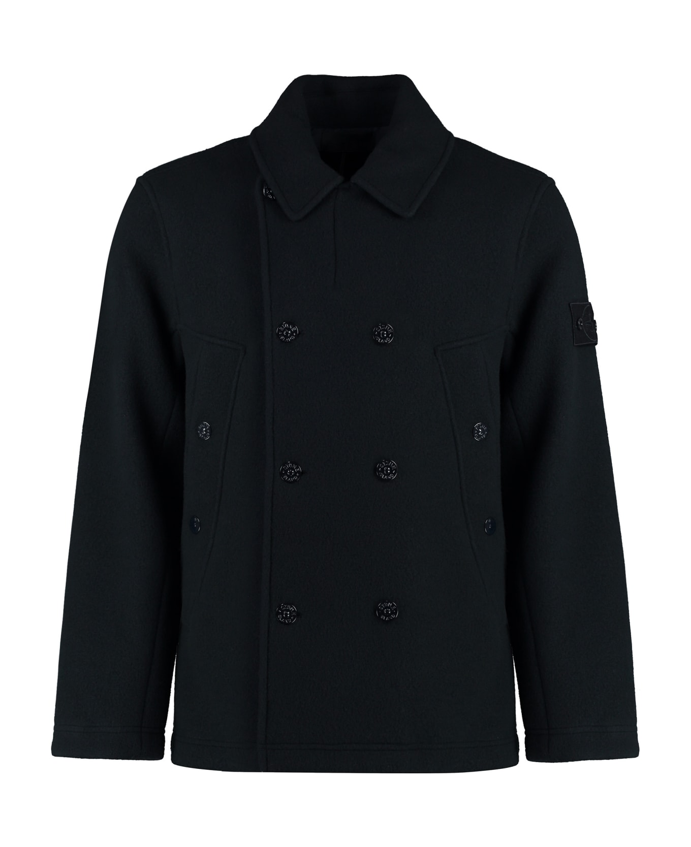 Stone Island Ghost - Double-breasted Wool And Cashmere Coat - blue コート