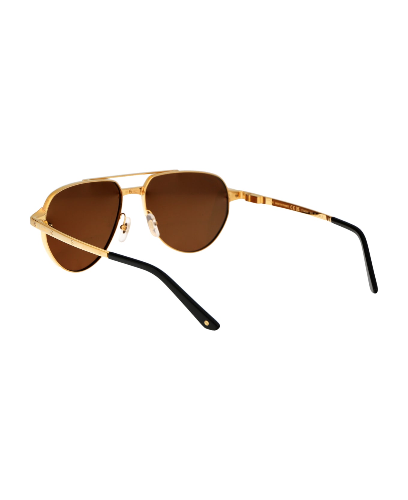 Cartier Eyewear Ct0425s Sunglasses - 003 GOLD GOLD BROWN サングラス