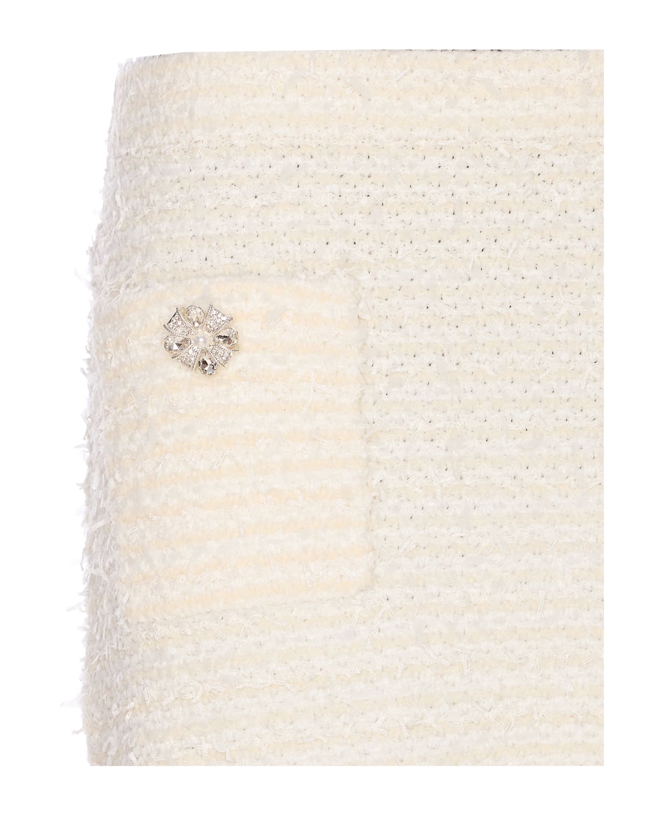 self-portrait Knit Mini Skirt - White